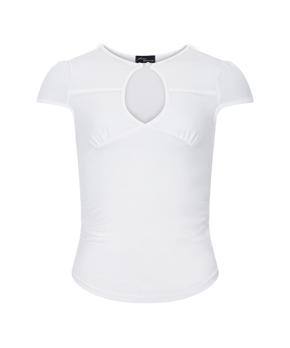 플리즈노팔로우(PLEASENOFOLLOW) Bomi Shirring Short Sleeve Top (White)