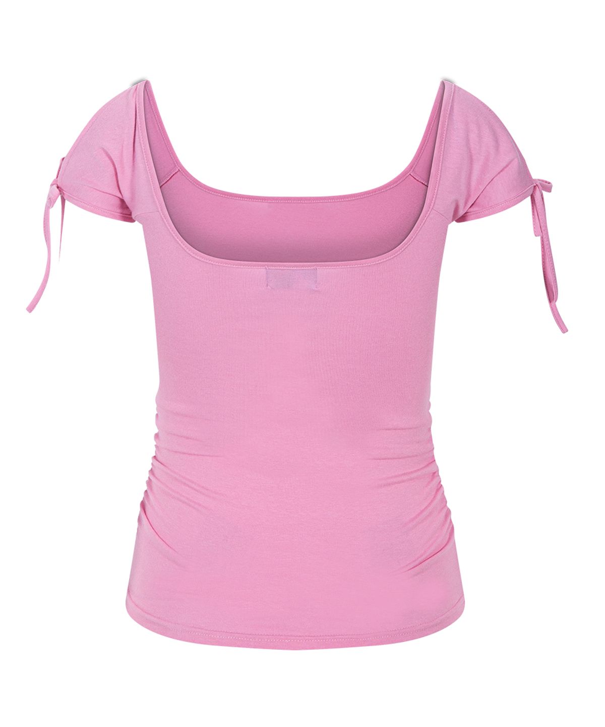 플리즈노팔로우(PLEASENOFOLLOW) Vane Shirring Short Sleeve Top (Strawberry)