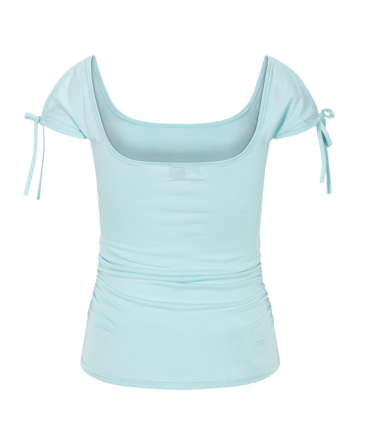 플리즈노팔로우(PLEASENOFOLLOW) Vane Shirring Short Sleeve Top (Soda)