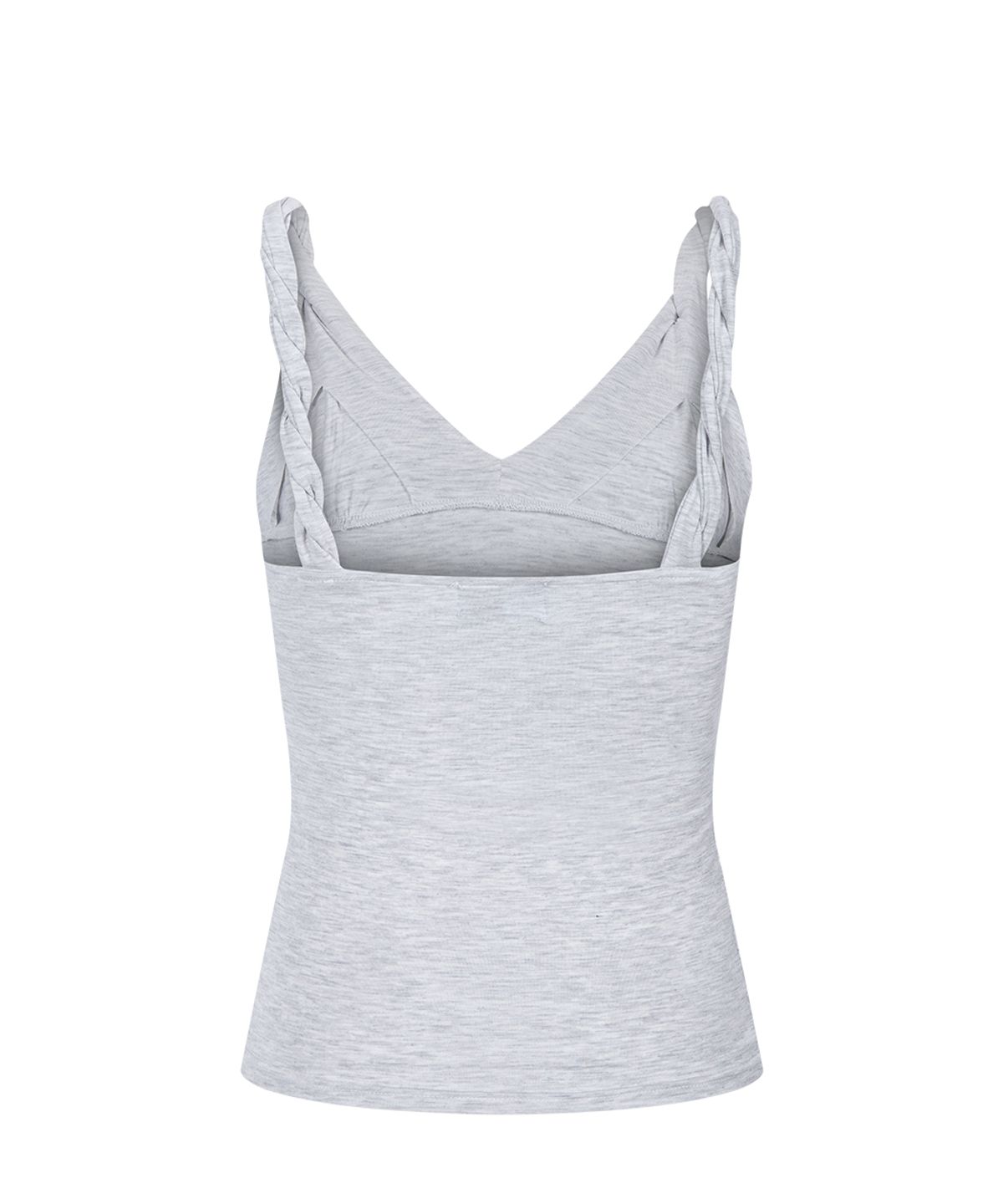플리즈노팔로우(PLEASENOFOLLOW) Shell Shirring Sleeveless Top (White Melange)