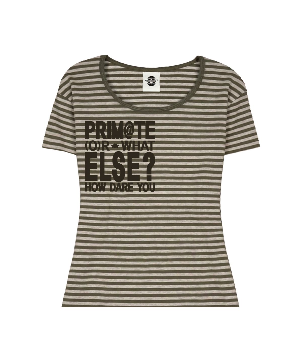 프라임에이트(PRIMATE) ELSE U넥 스트라이프 슬림핏 반팔티셔츠 3 COLORS