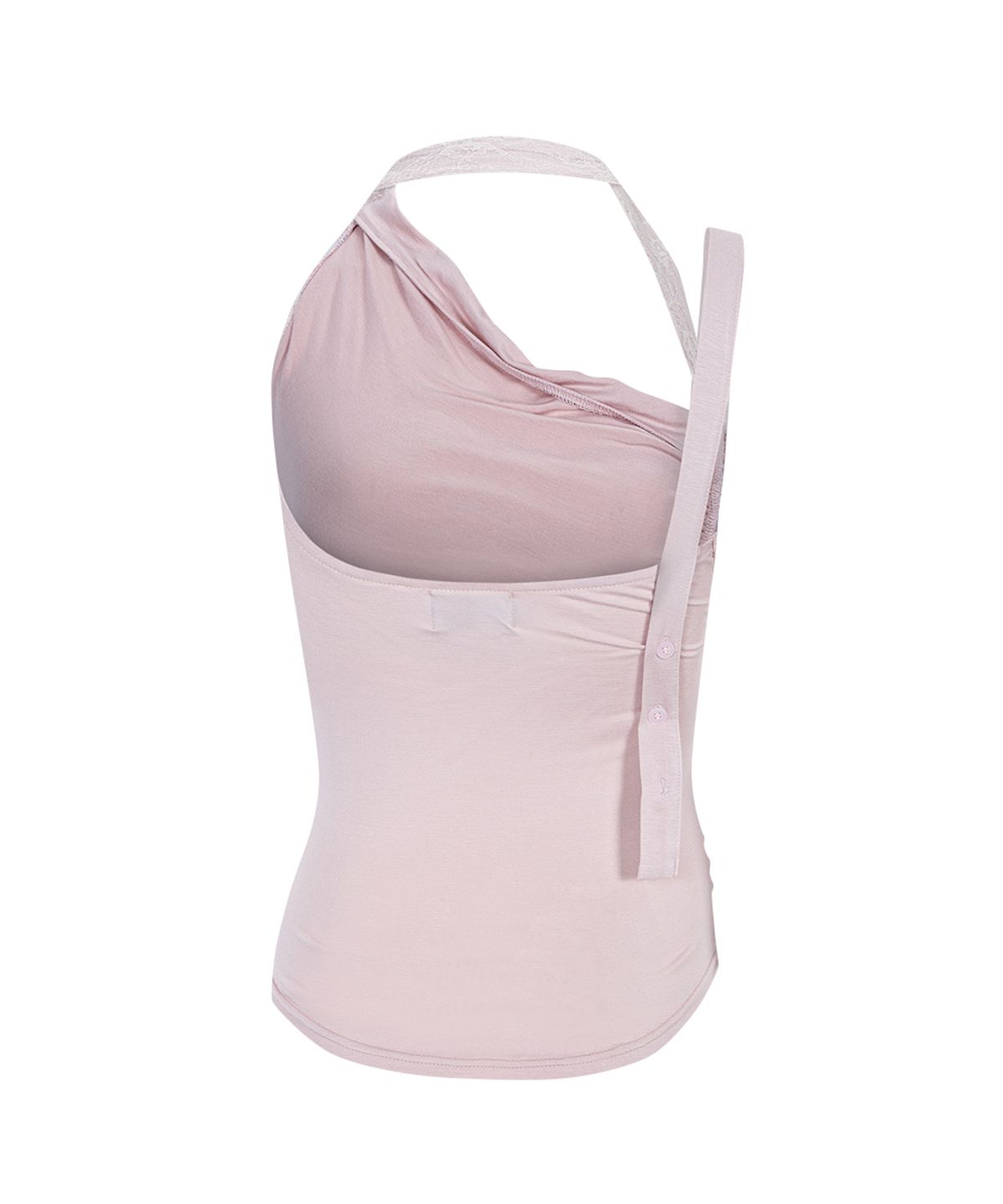 플리즈노팔로우(PLEASENOFOLLOW) Hush Button Halter Sleeveless Top (Dusty Pink)
