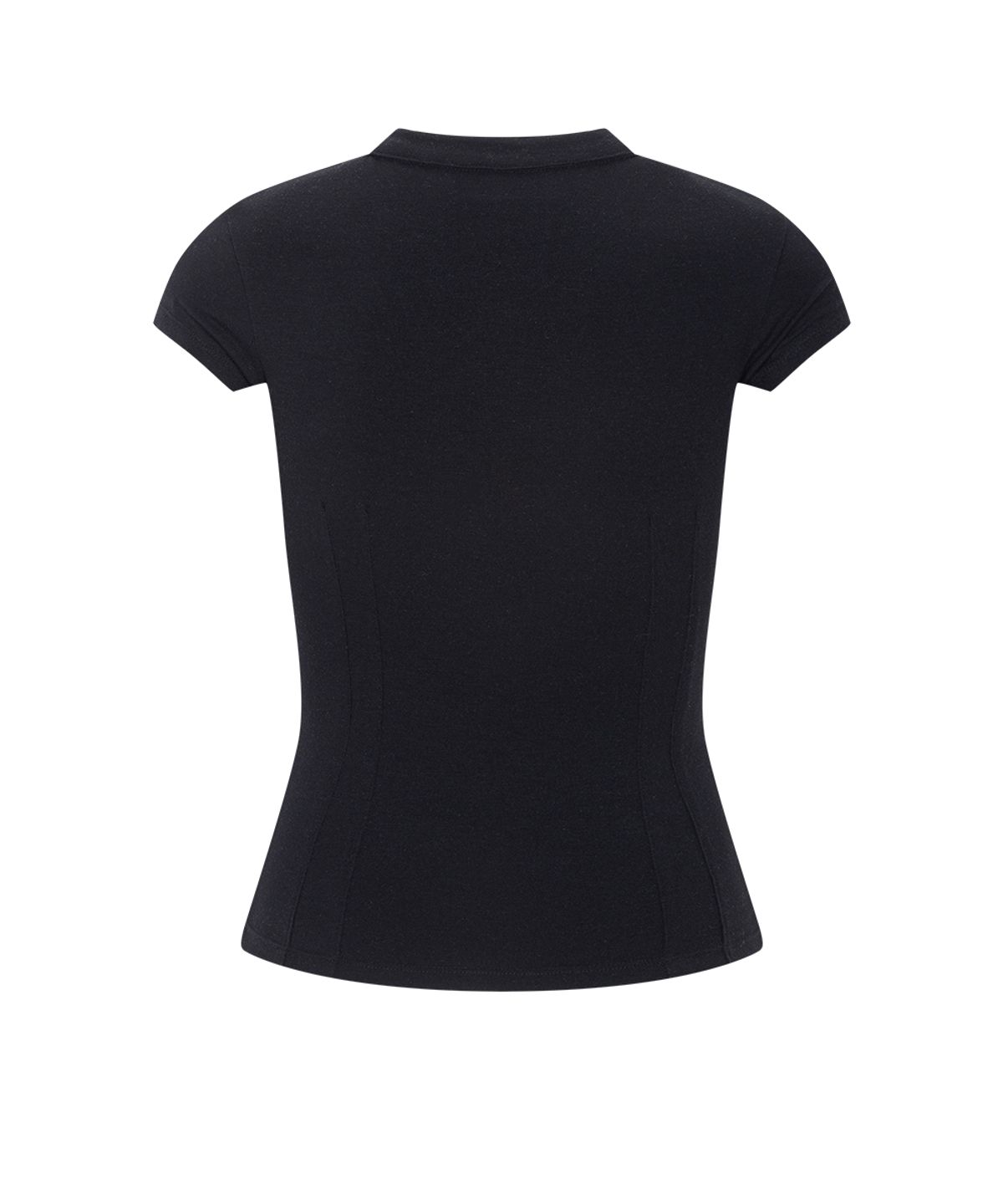 플리즈노팔로우(PLEASENOFOLLOW) Pansy Pocket Button Short Sleeve Top (Black)
