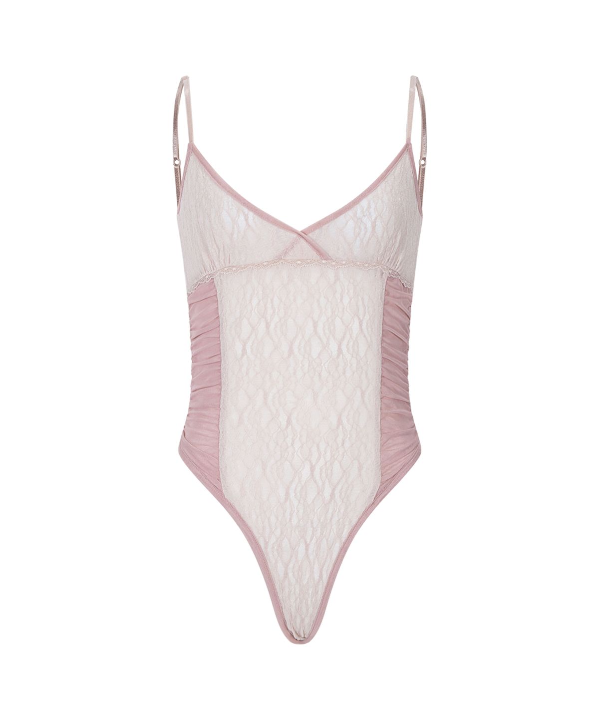 플리즈노팔로우(PLEASENOFOLLOW) Arin Lace Bodysuit (Dusty Pink)