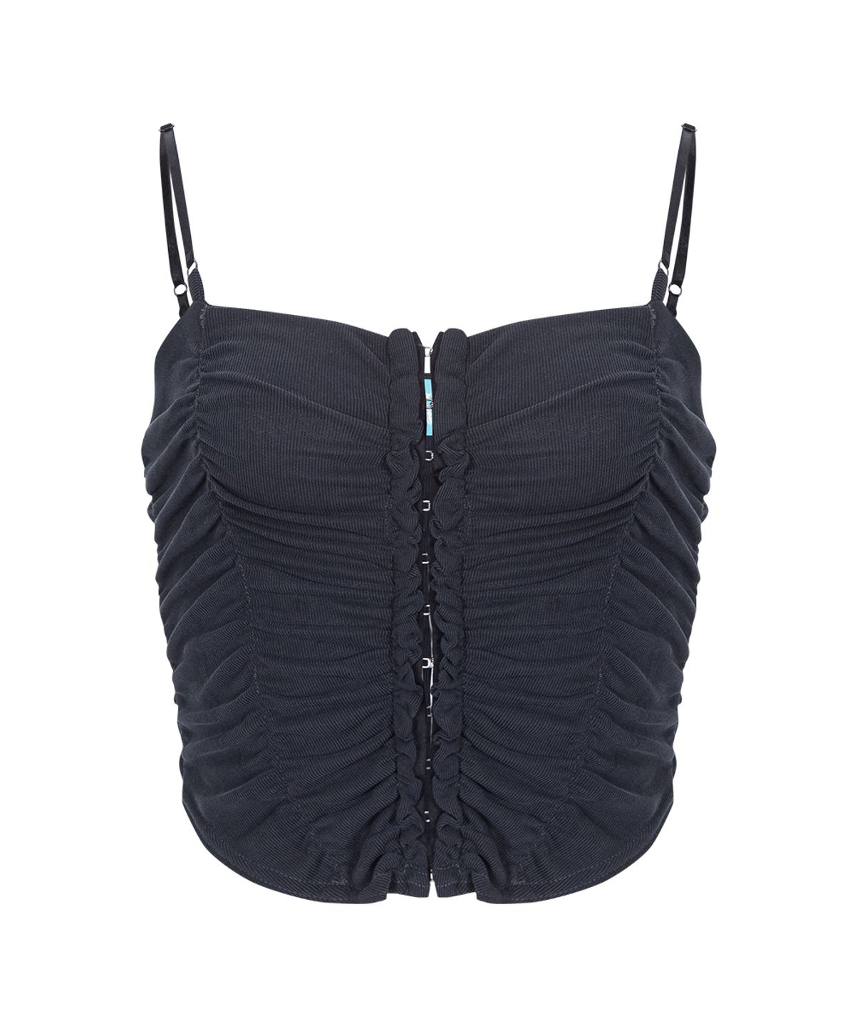 플리즈노팔로우(PLEASENOFOLLOW) Lilian Shirring Sleeveless Top (Cool Charcoal)
