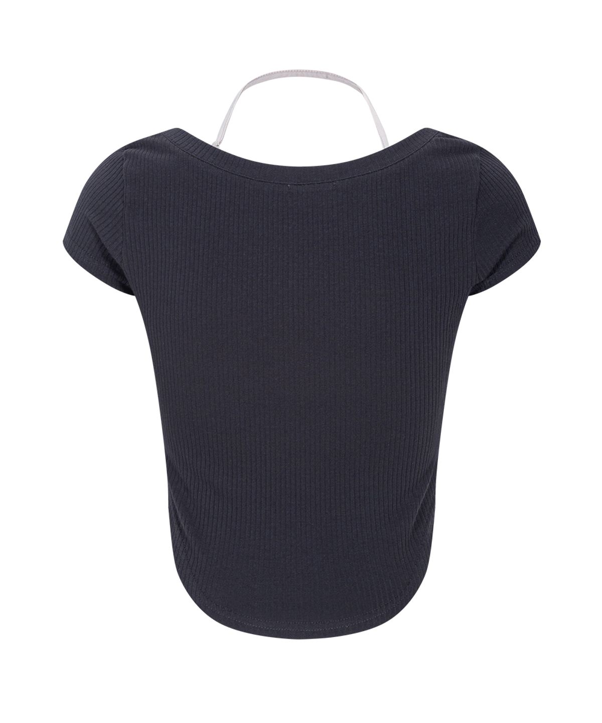 플리즈노팔로우(PLEASENOFOLLOW) Zeline Layered Short Sleeve Top (Charcoal)