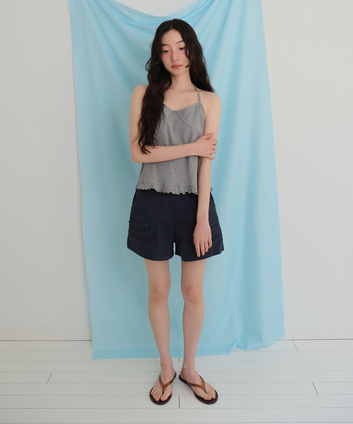 모의(MOUI) Cargo pocket shorts (NAVY)