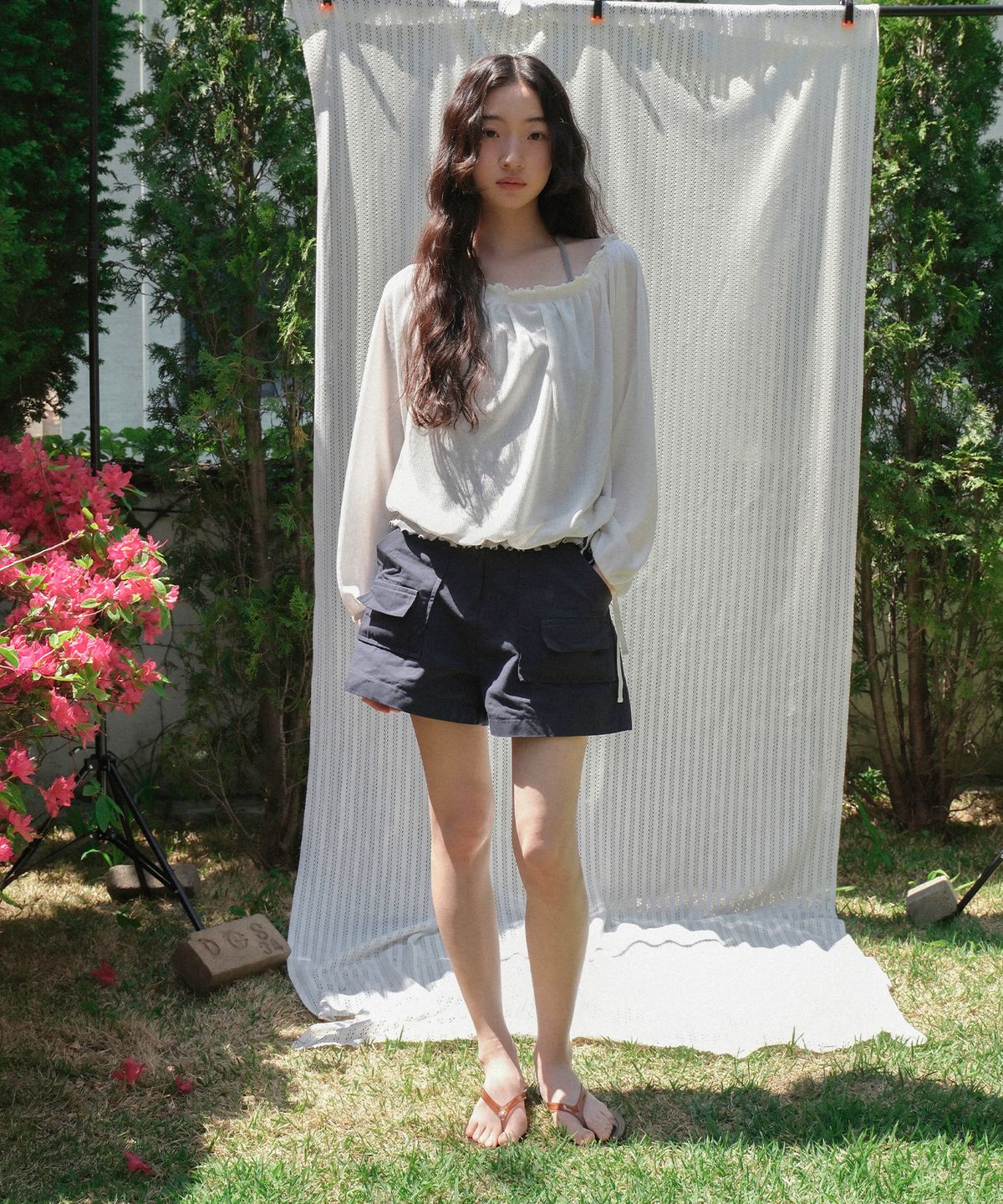 모의(MOUI) Cargo pocket shorts (NAVY)