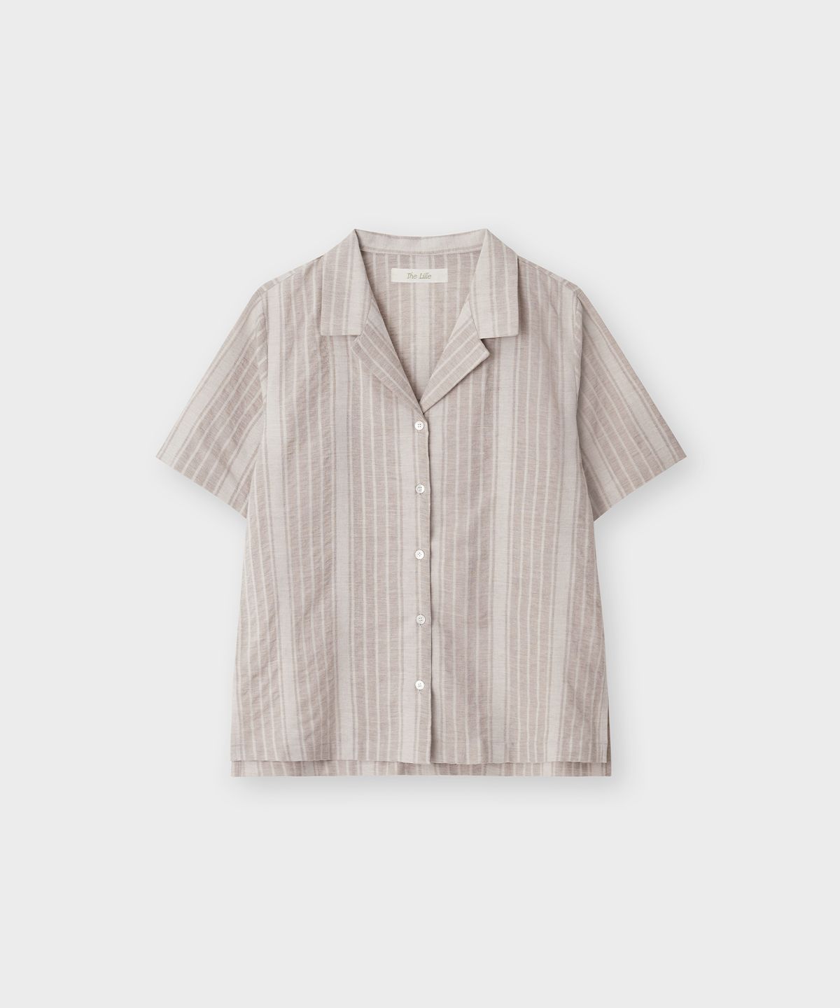 더 릴(THE LILLE) Beach Open Collar Shirt_Brown