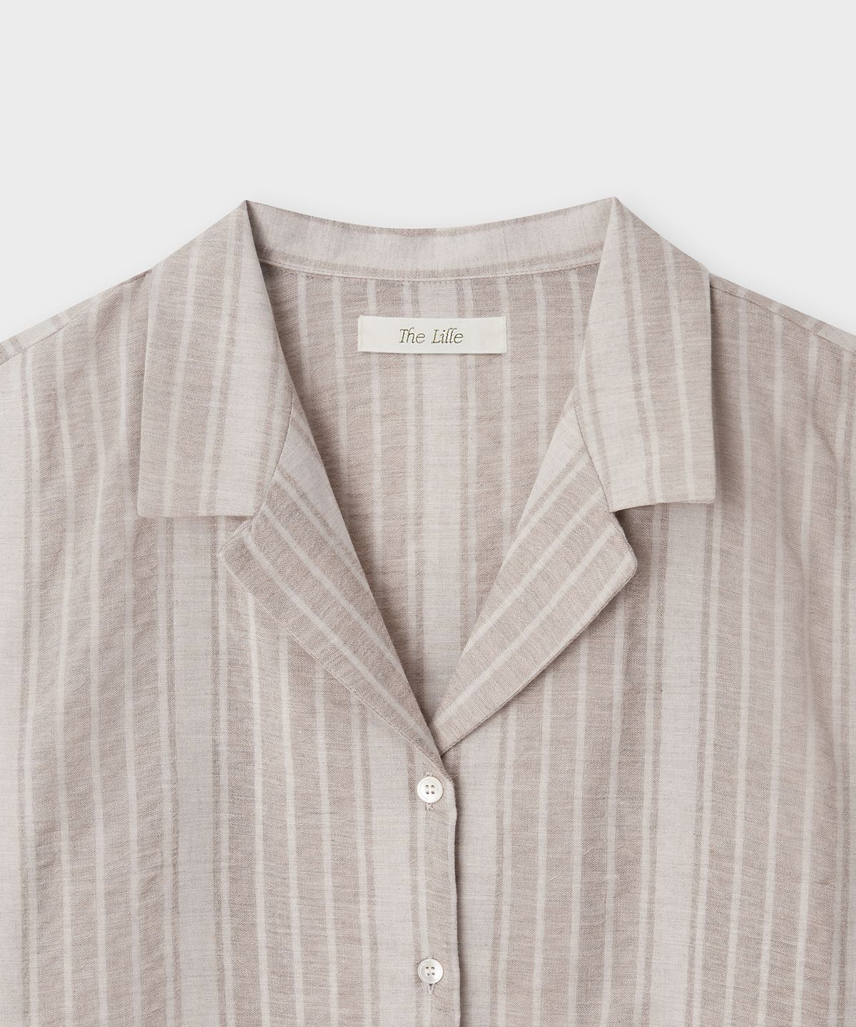 더 릴(THE LILLE) Beach Open Collar Shirt_Brown