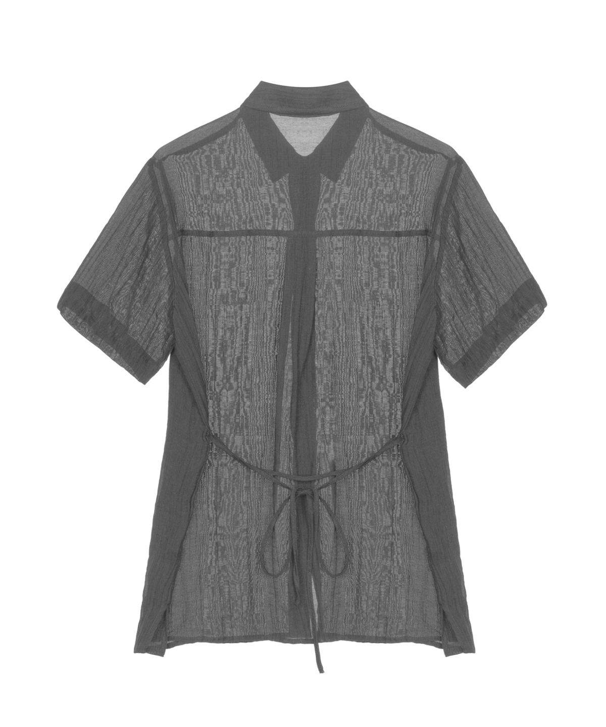 닉앤니콜(NICK&NICOLE) CRINKLE STRING HALF SHIRT_GRAY