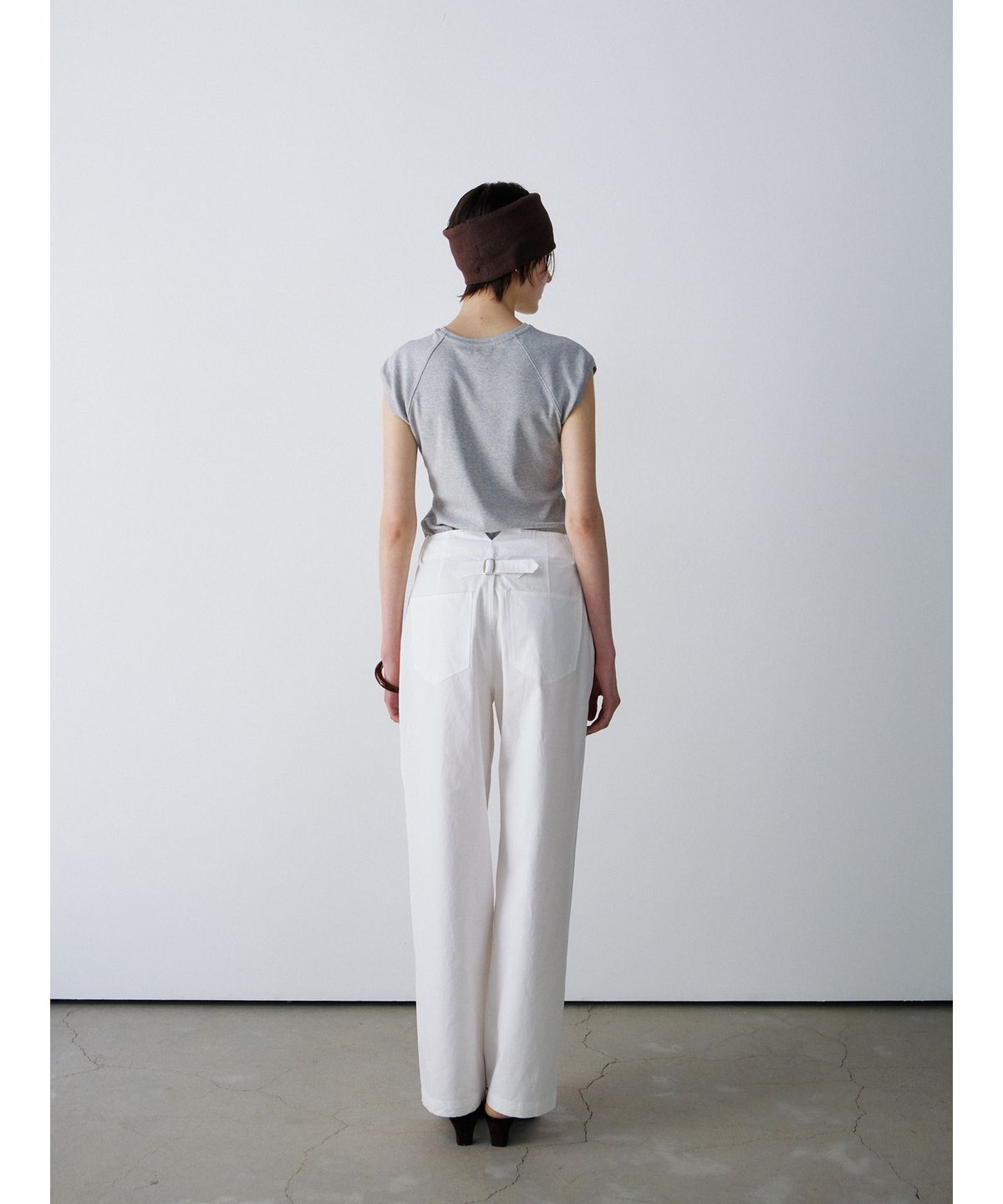 닌닛(NINNIT) [2nd] Cap sleeve lettering t-shirt (MELANGE GREY)