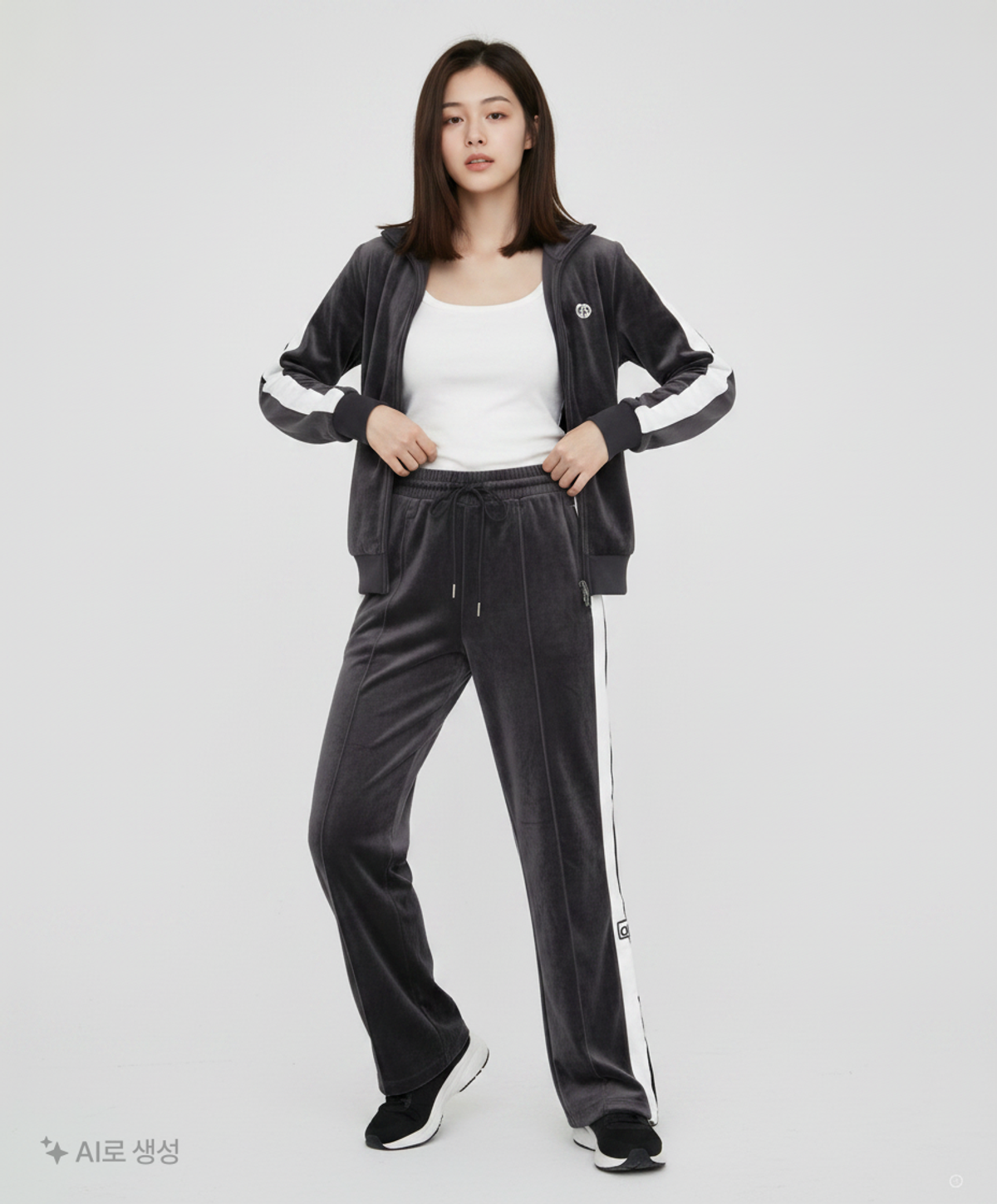 아디다스(ADIDAS) 아디브레이크 벨루어 팬츠 - 블랙 / IC8127 XXS