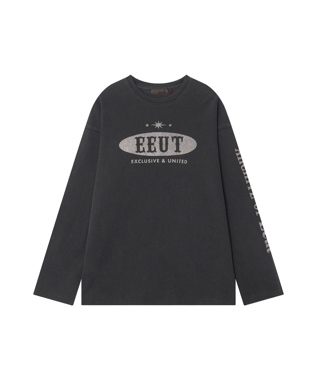 이우트(EEUT) PIGMENT DYED PK LONG SLEEVE / CHARCOAL