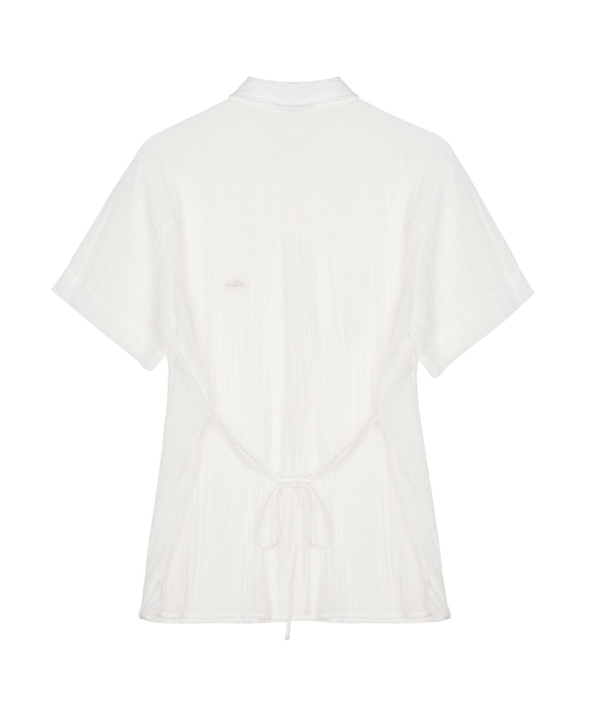 닉앤니콜(NICK&NICOLE) CRINKLE STRING HALF SHIRT_IVORY
