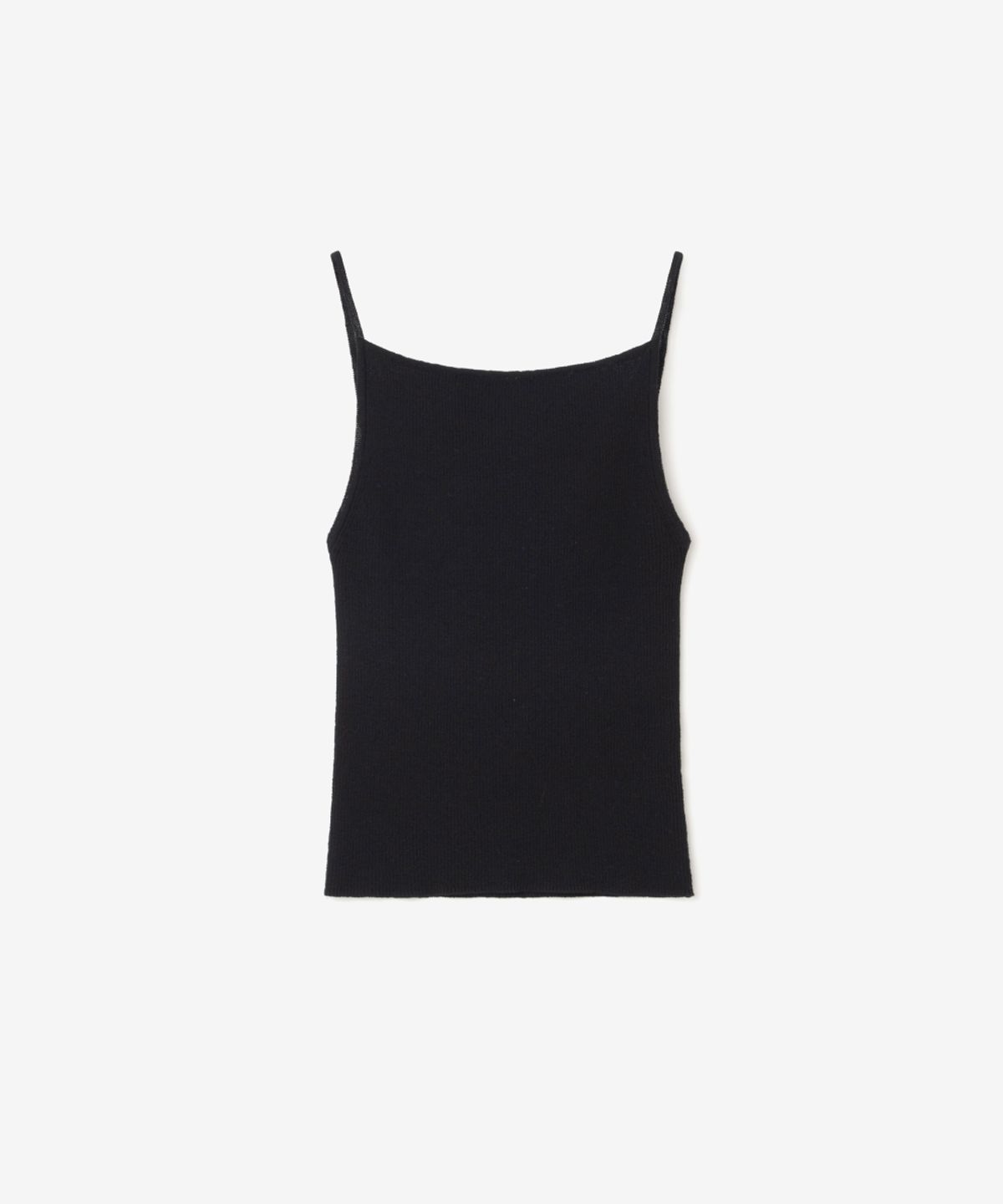 이어닝(YEARNING) LINEN SQUARE NECK KNIT SLEEVELESS, BLACK