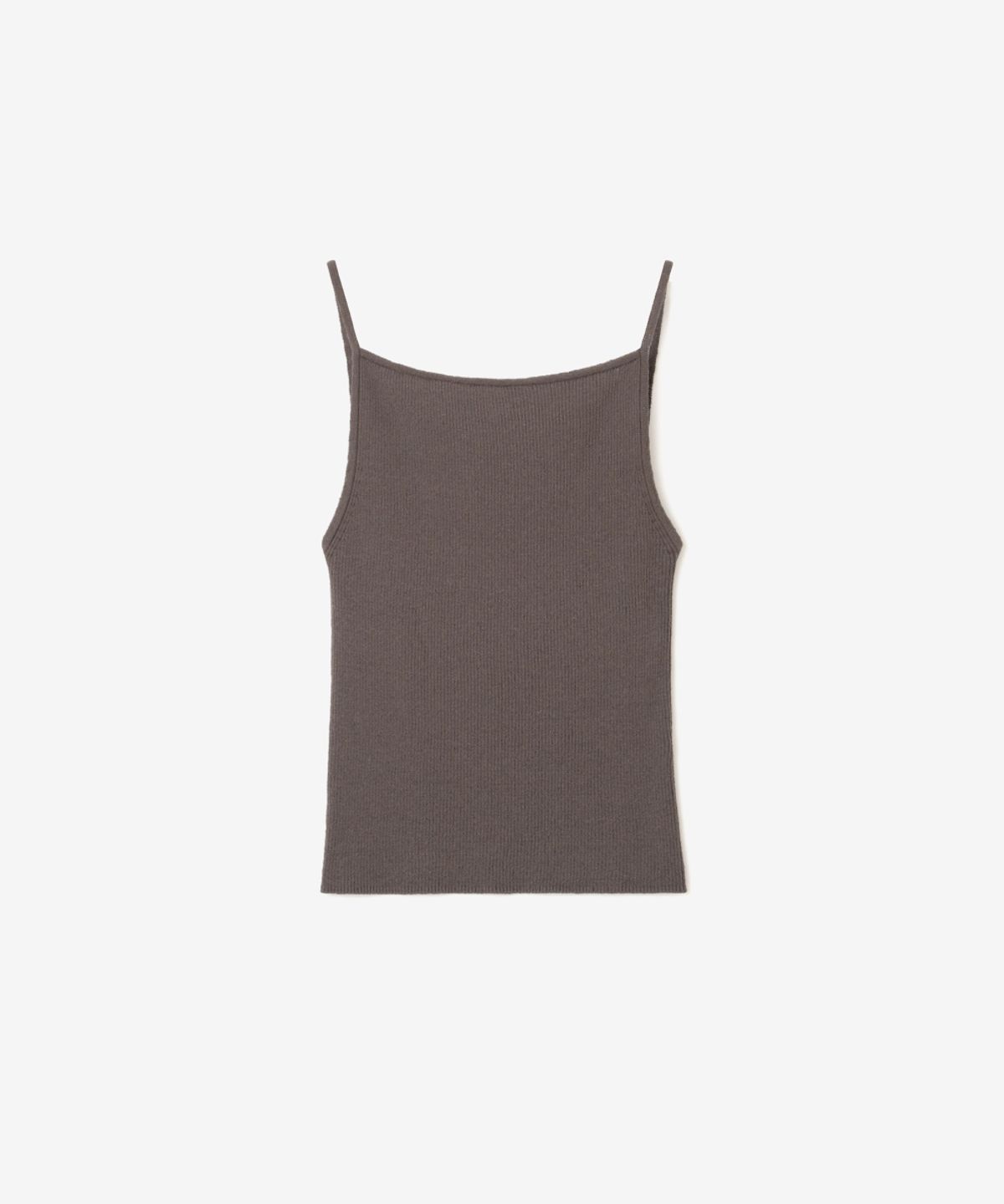 이어닝(YEARNING) LINEN SQUARE NECK KNIT SLEEVELESS, ASH KHAKI