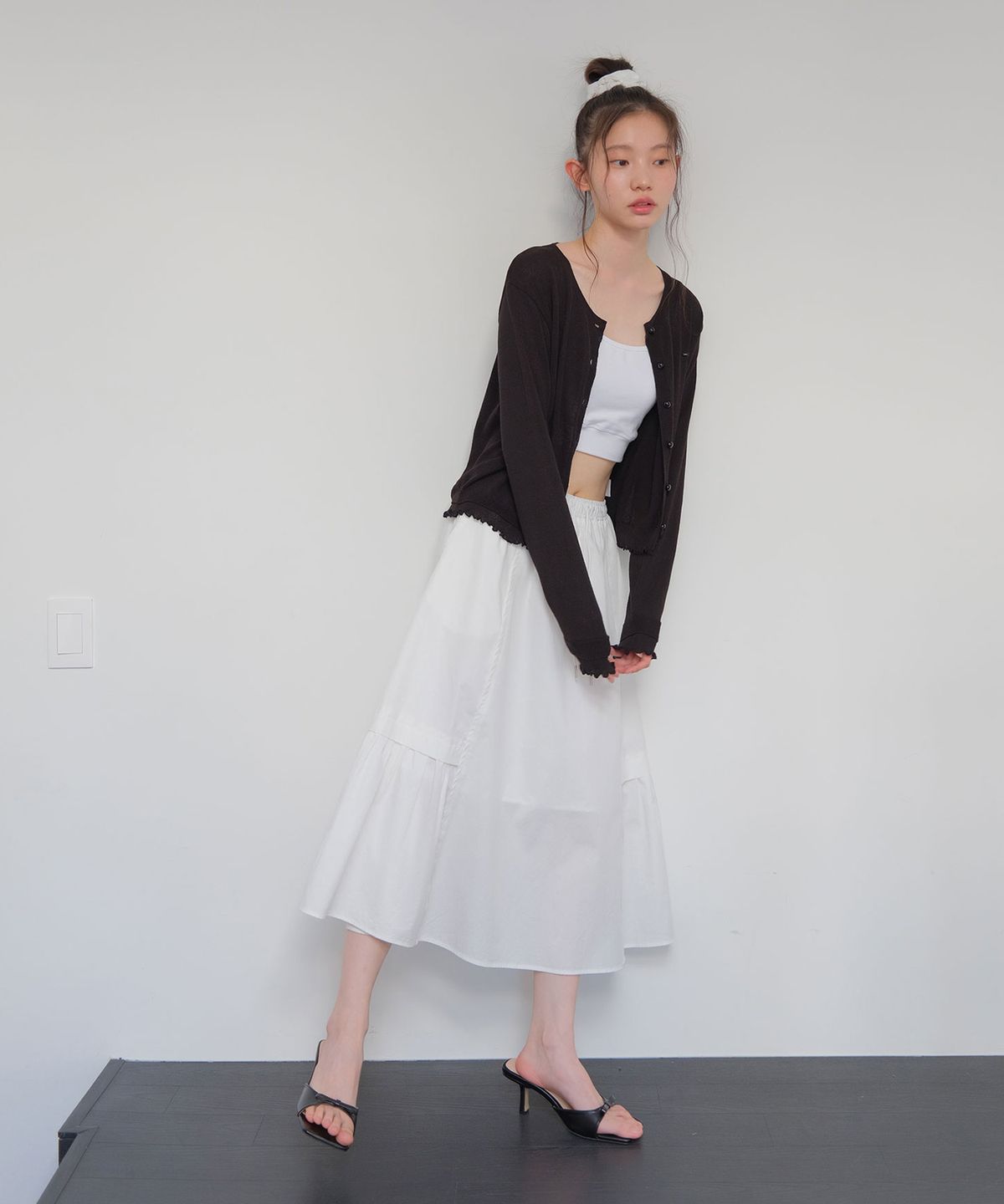 모의(MOUI) Roa banding maxi skirt (WHITE)