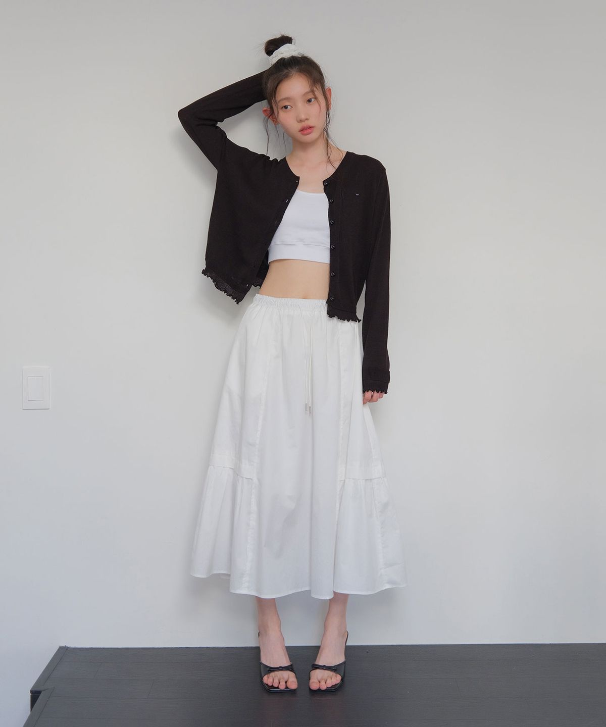 모의(MOUI) Roa banding maxi skirt (WHITE)