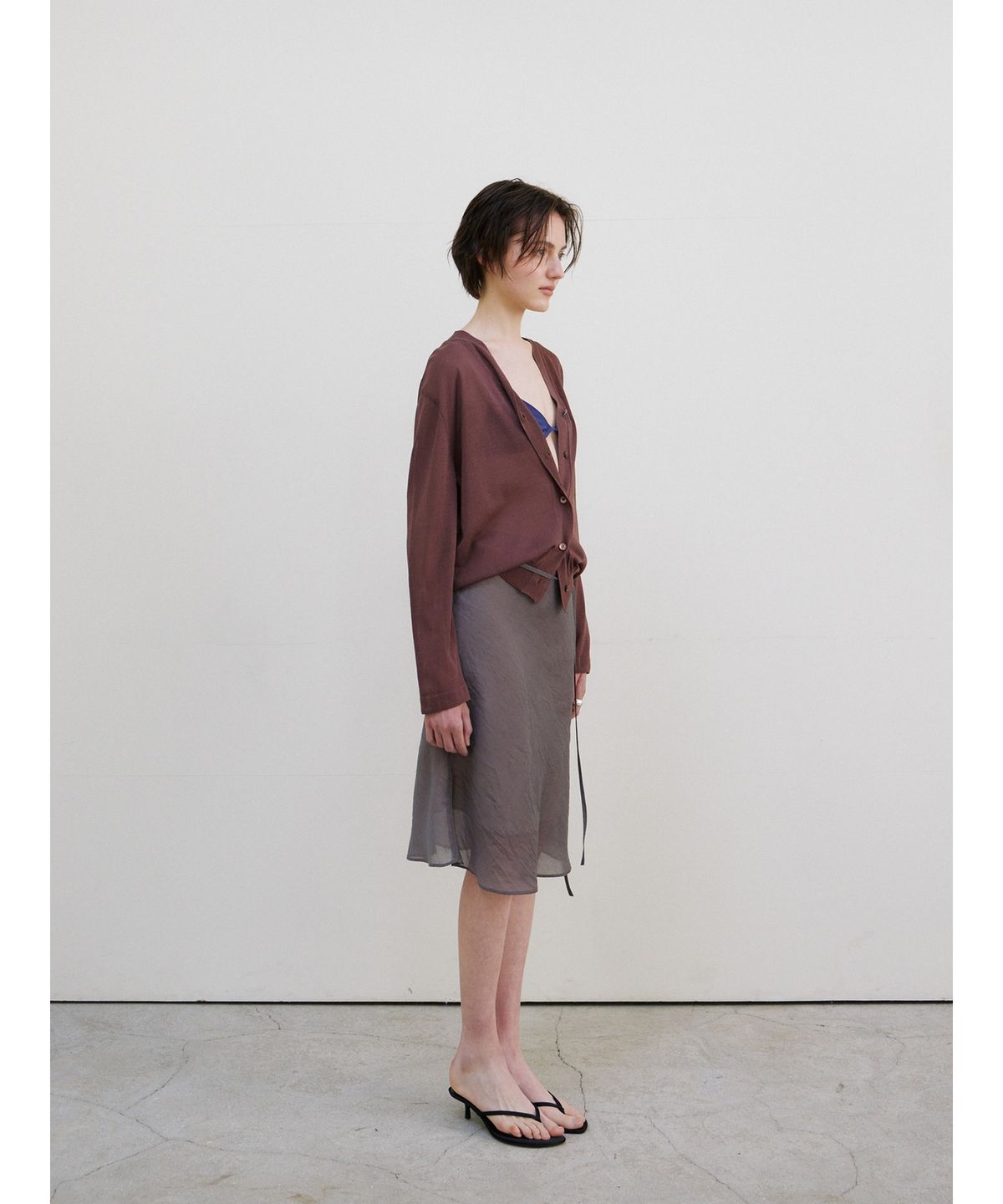 닌닛(NINNIT) Summer sheer cardigan (BROWN)