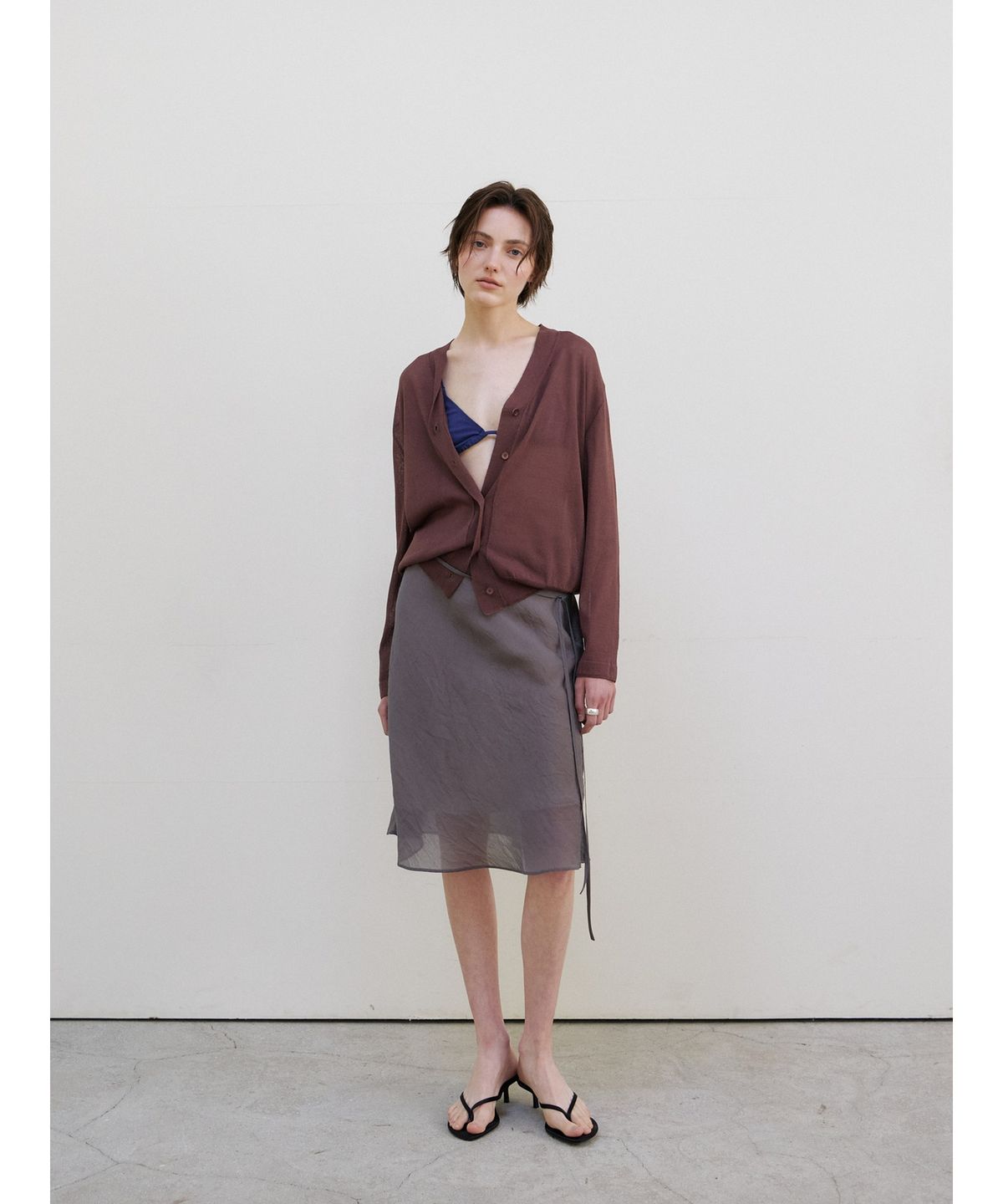 닌닛(NINNIT) Summer sheer cardigan (BROWN)
