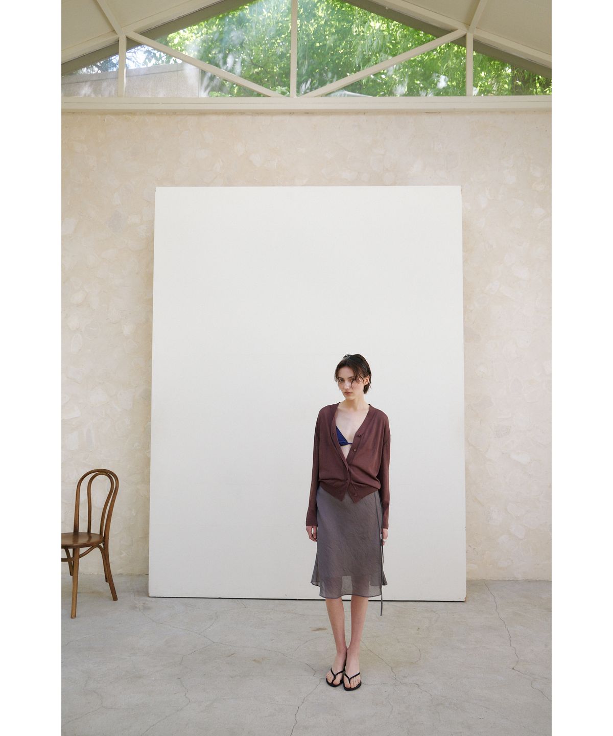 닌닛(NINNIT) Summer sheer cardigan (BROWN)