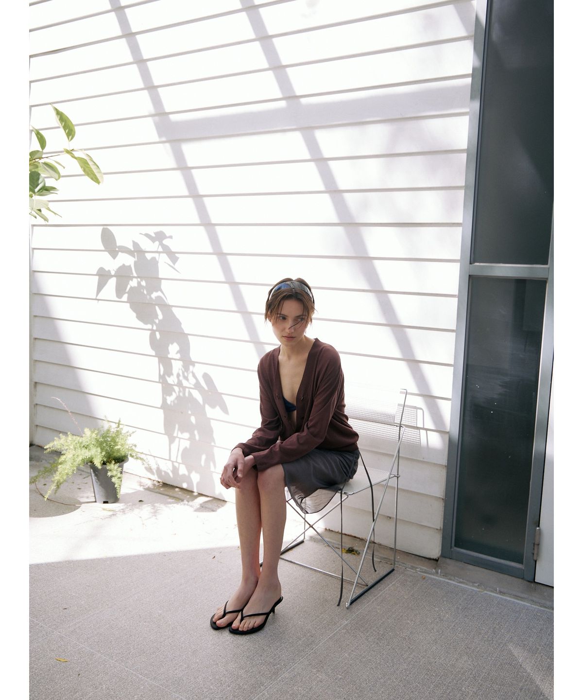 닌닛(NINNIT) Summer sheer cardigan (BROWN)