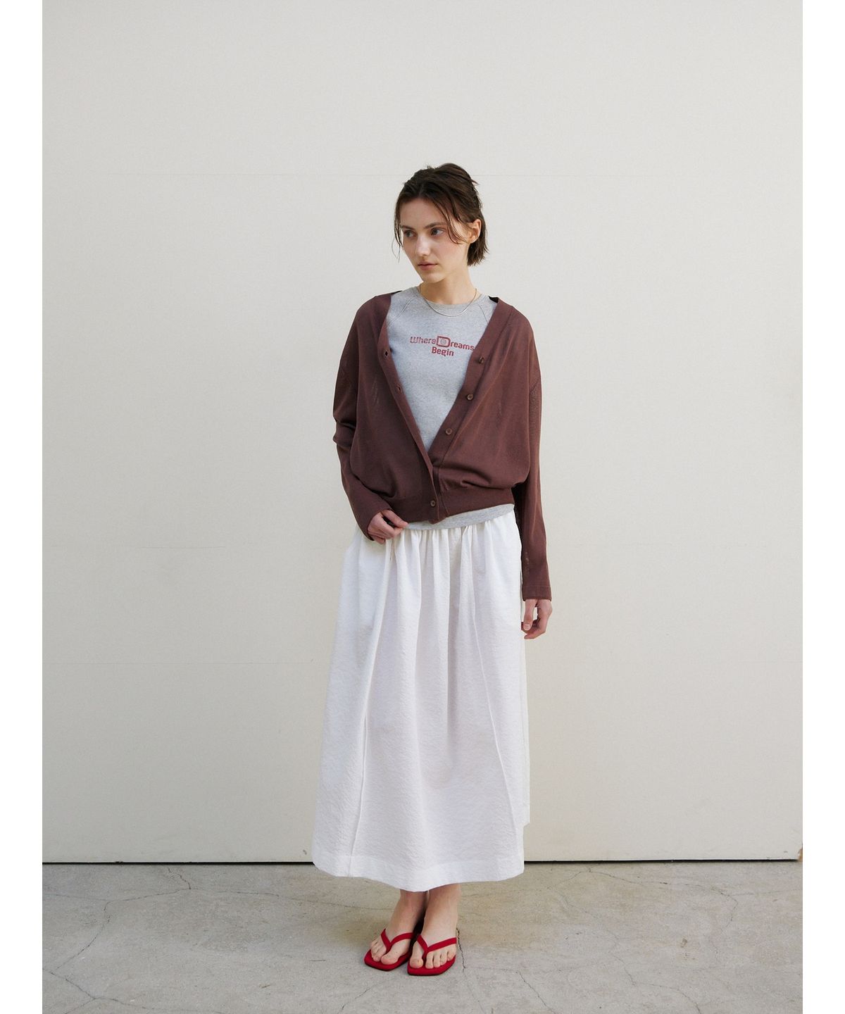 닌닛(NINNIT) Summer sheer cardigan (BROWN)