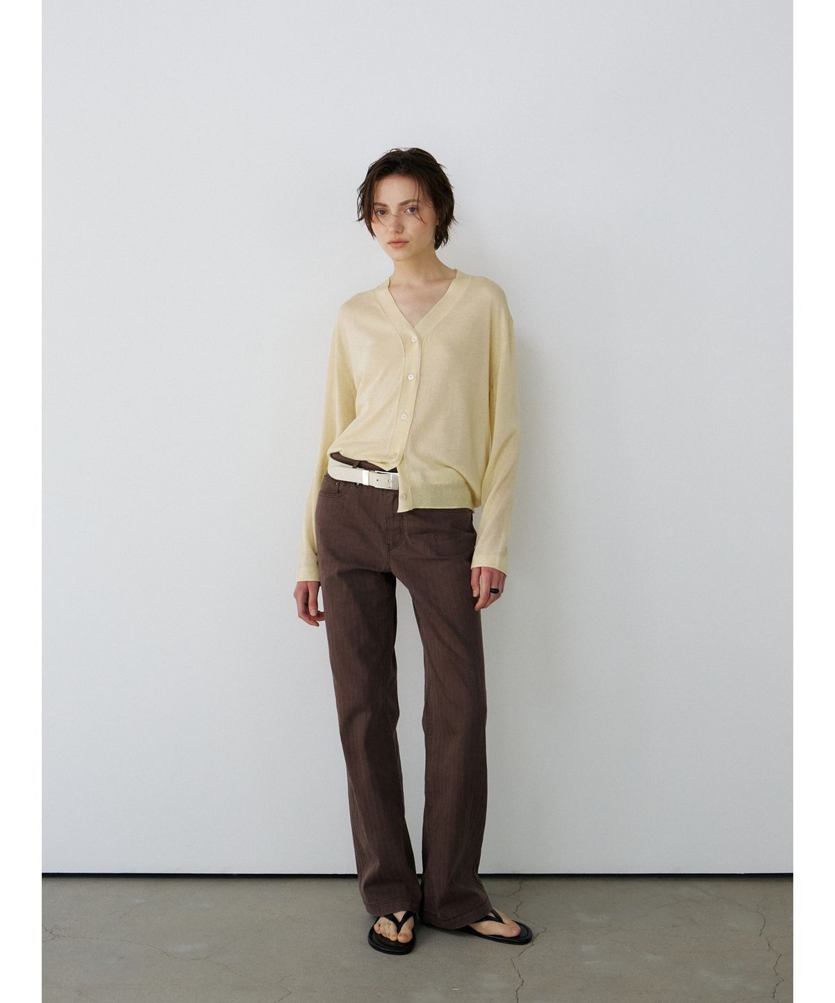닌닛(NINNIT) Summer sheer cardigan (YELLOW)