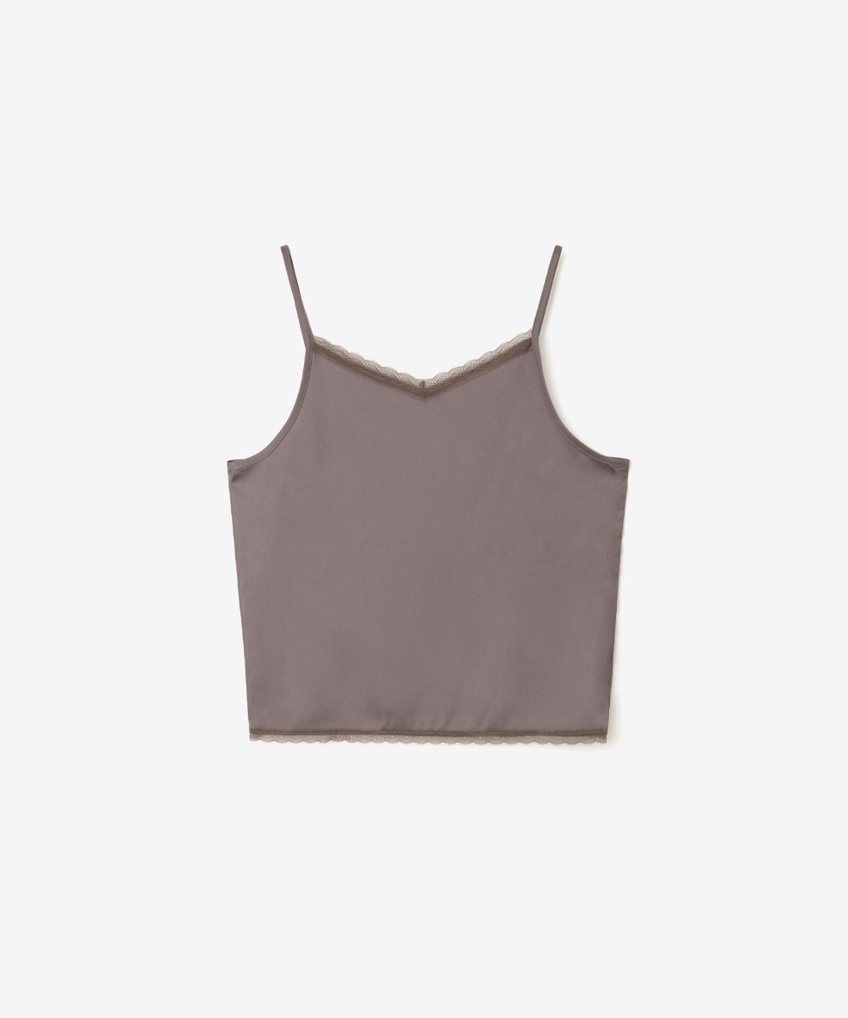 이어닝(YEARNING) LACE SILKY SLEEVELESS, SAND BROWN