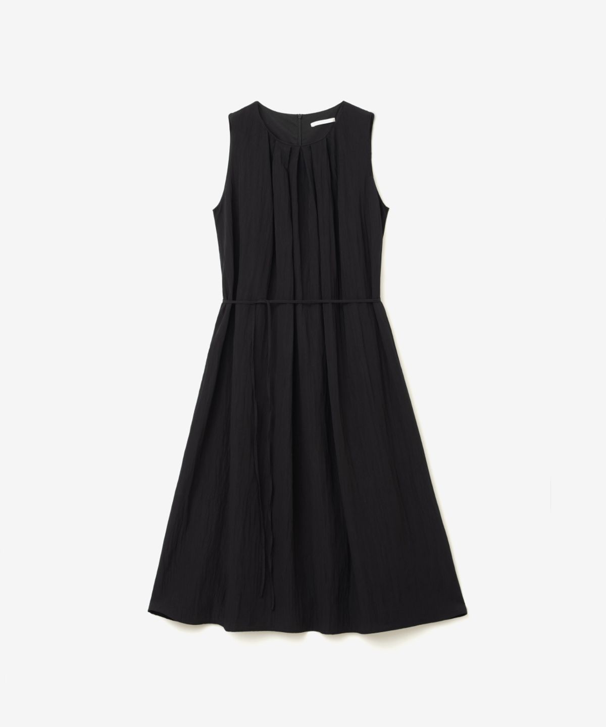 이어닝(YEARNING) SHIRRING LONG SLEEVELESS DRESS, BLACK