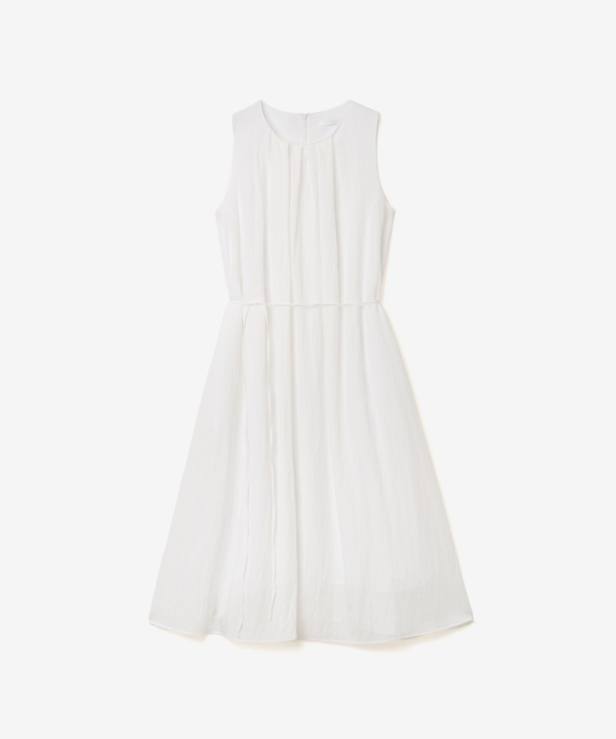 이어닝(YEARNING) SHIRRING LONG SLEEVELESS DRESS, WHITE