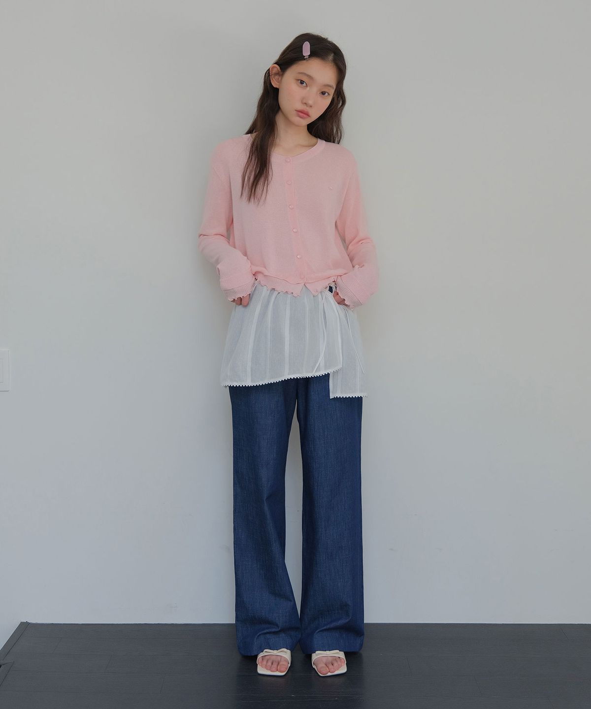 모의(MOUI) Layered wrap skirt set (O/WHITE)