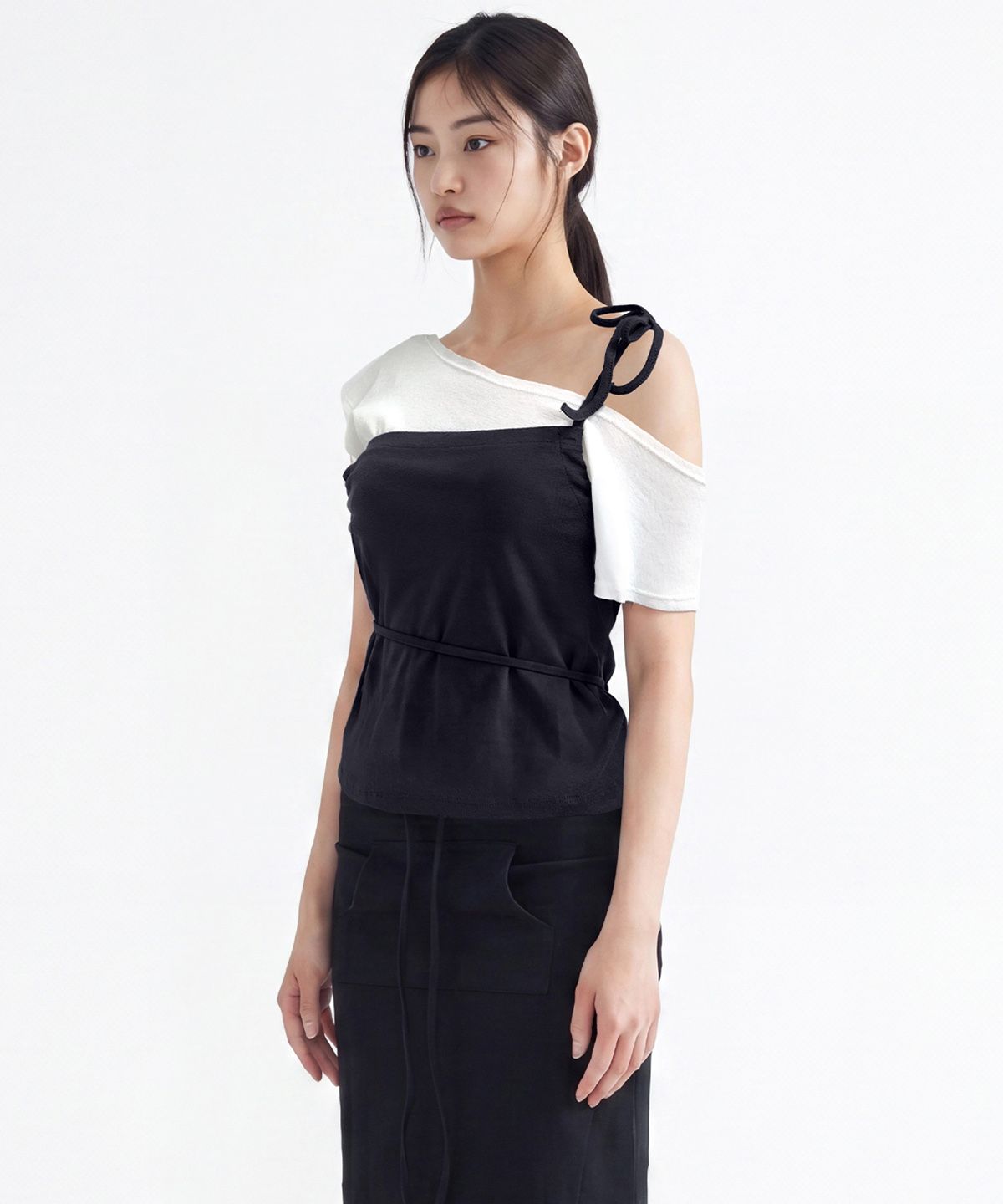 젬젬파라디(GEMGEM PARADIS) 조디 레이어드 탑 BLACK