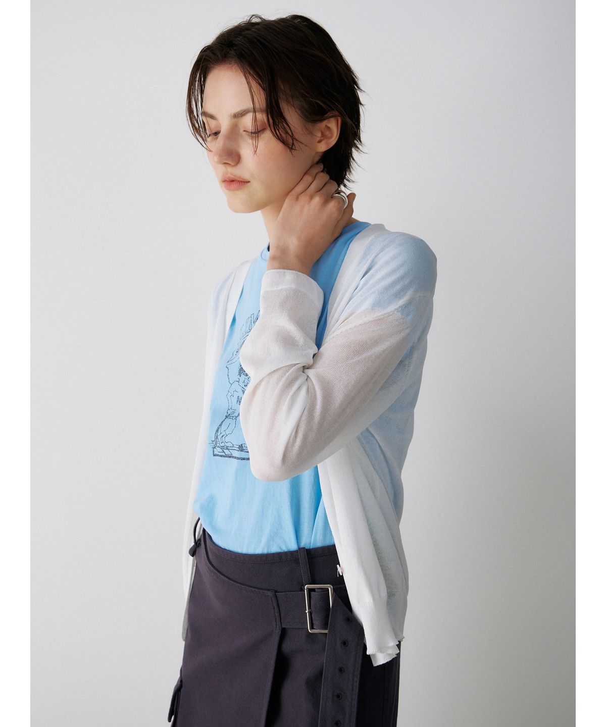 닌닛(NINNIT) Summer sheer cardigan (WHITE)