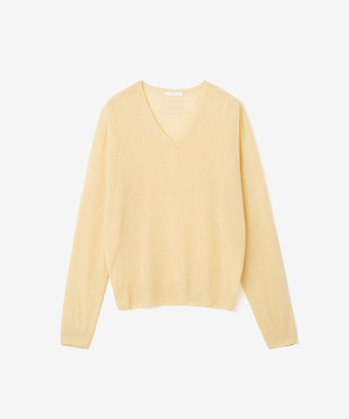 이어닝(YEARNING) LIGHT LINEN V-NECK SUMMER KNIT, LEMON