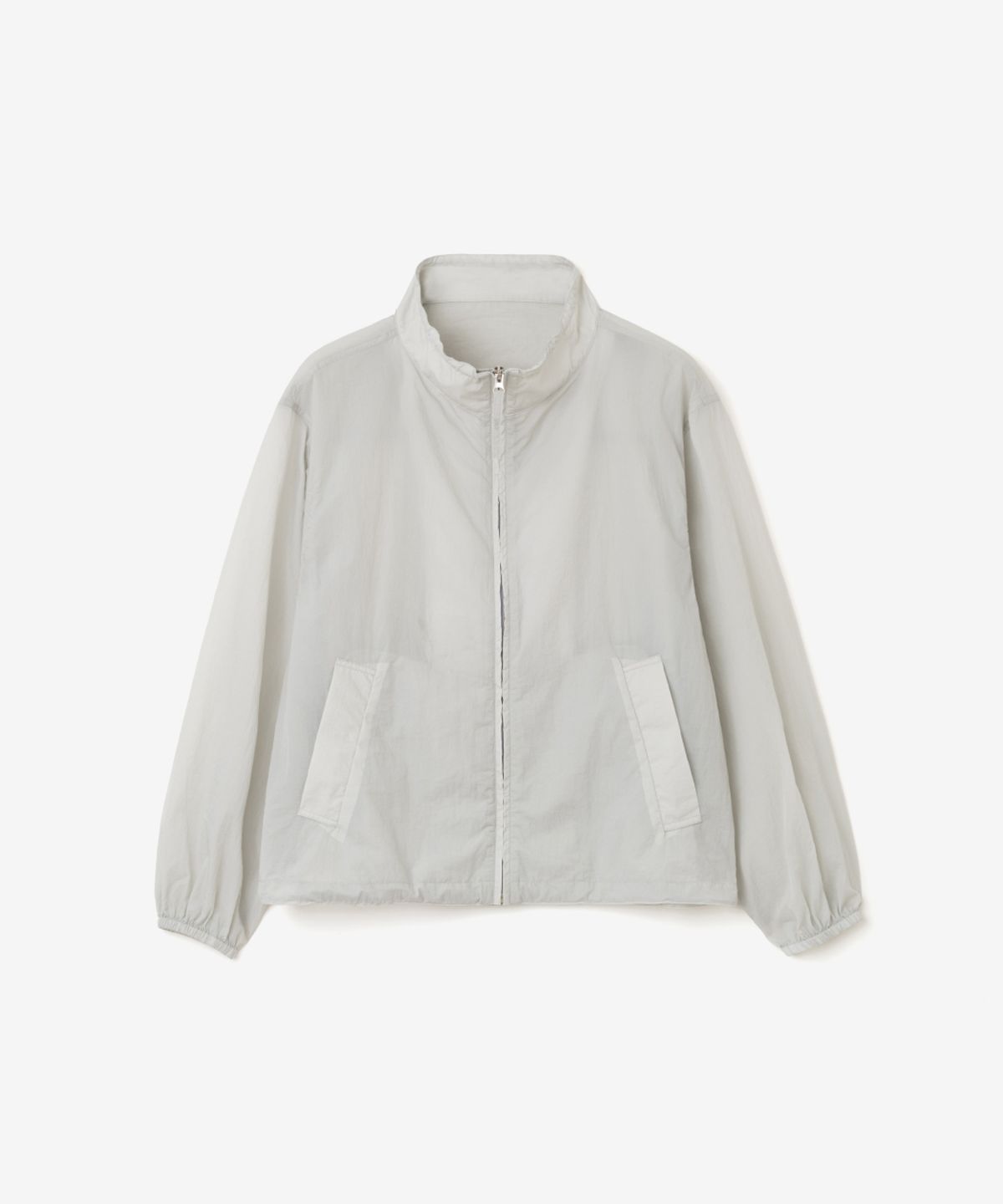 이어닝(YEARNING) SHEER LIGHTWEIGHT ZIP-UP, LIGHT GREY