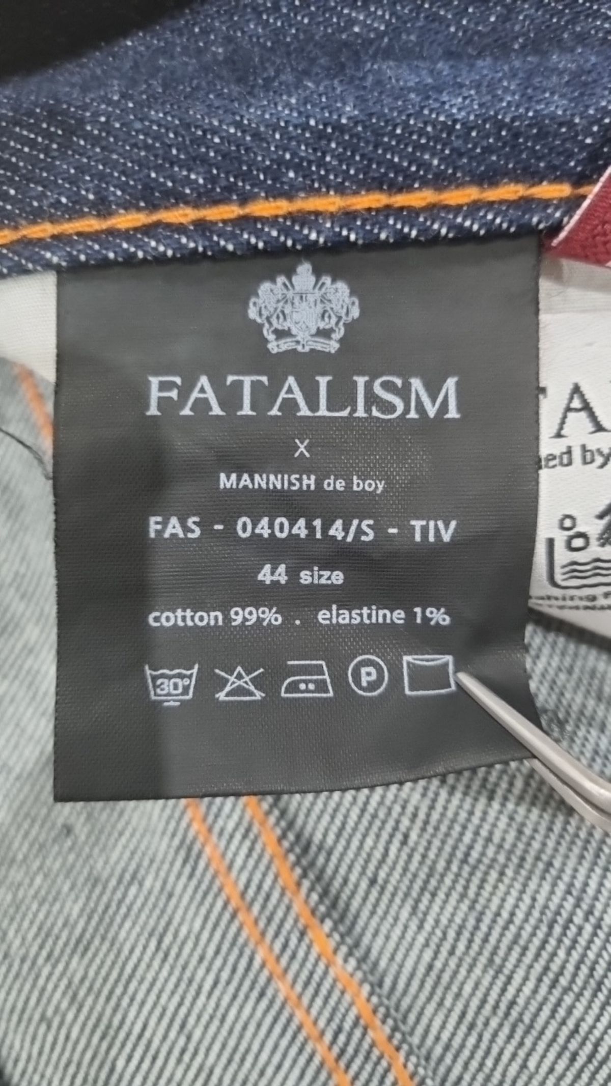 페이탈리즘(FATALISM) 청/데님 팬츠 44