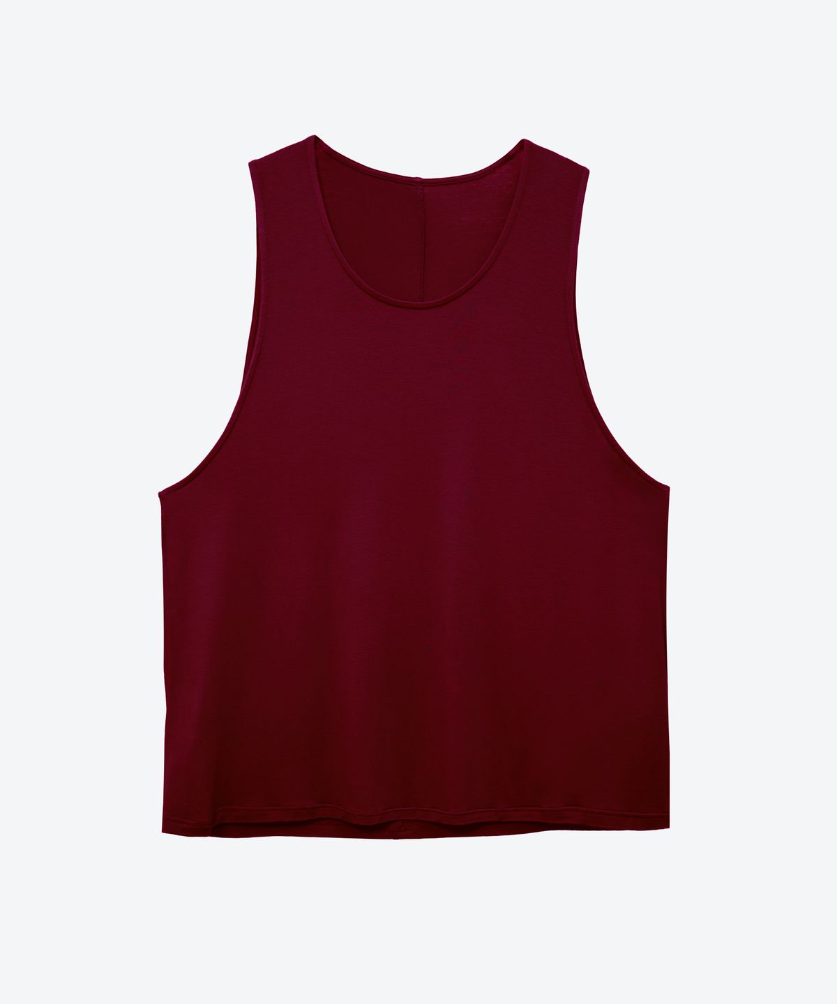 언티지(UNTAGE) 와이드 숄더 실키 민소매 티셔츠[Burgundy(UNISEX)]_UTT-ST73