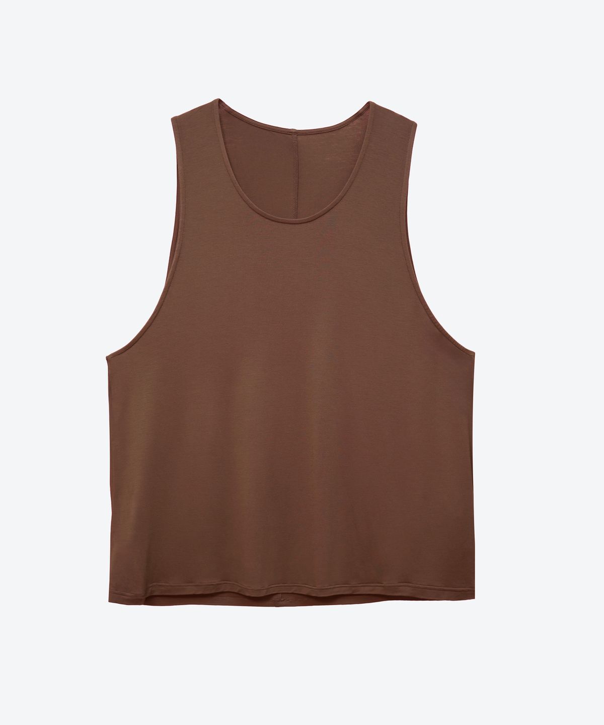 언티지(UNTAGE) 와이드 숄더 실키 민소매 티셔츠[Brown(UNISEX)]_UTT-ST74