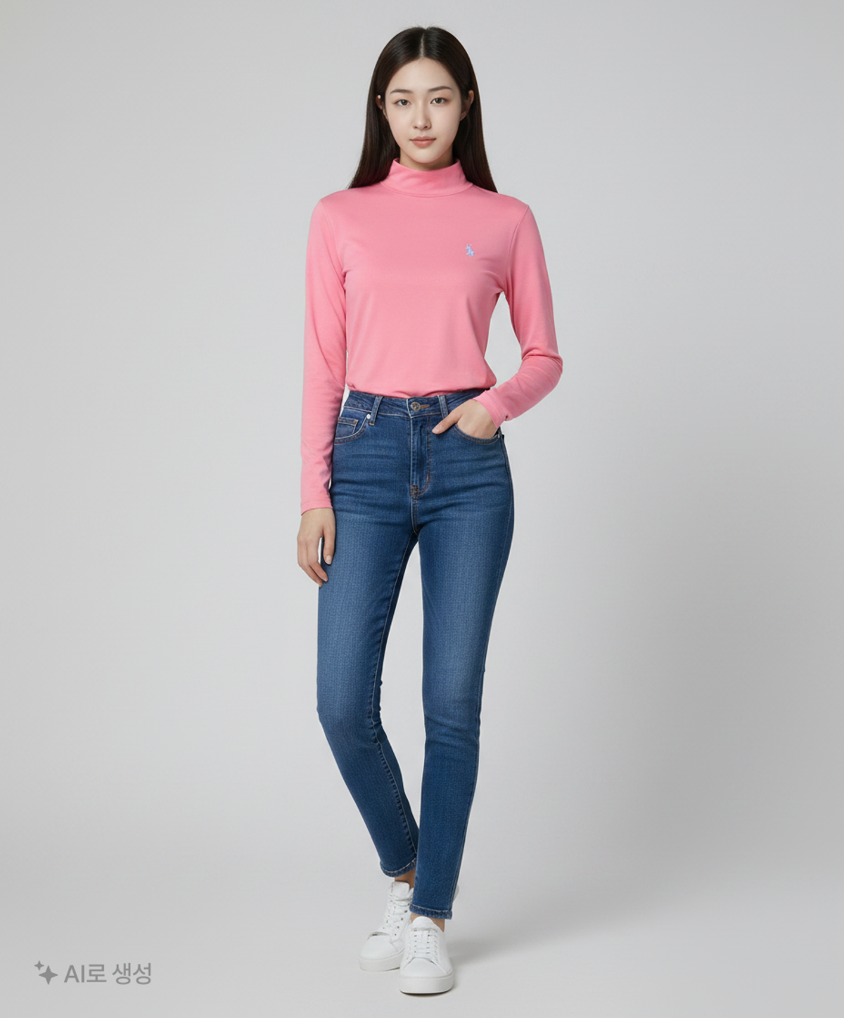 유에스 폴로 어신(USPOLOASSN) 소프트터치 모크넥 여성_딥핑크 90