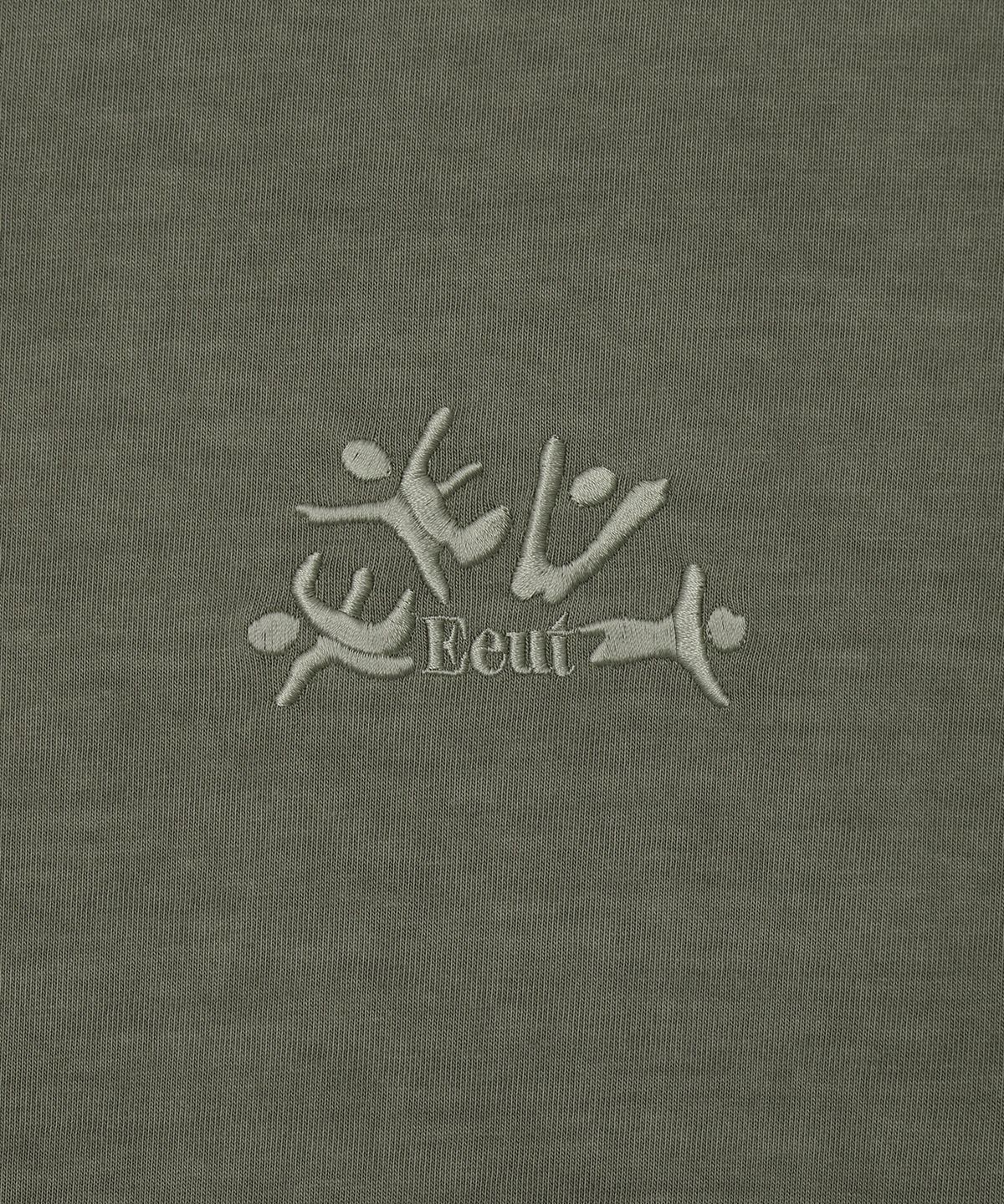 이우트(EEUT) EEUT HOORAY EMBROIDERED T-SHIRT / KHAKI BROWN