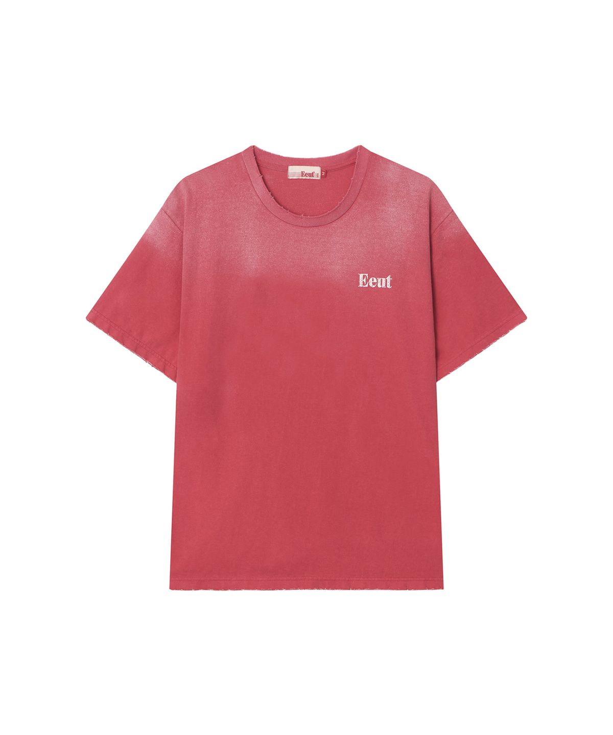 이우트(EEUT) SPRAYED AND DISTRESSED T-SHIRT / RED