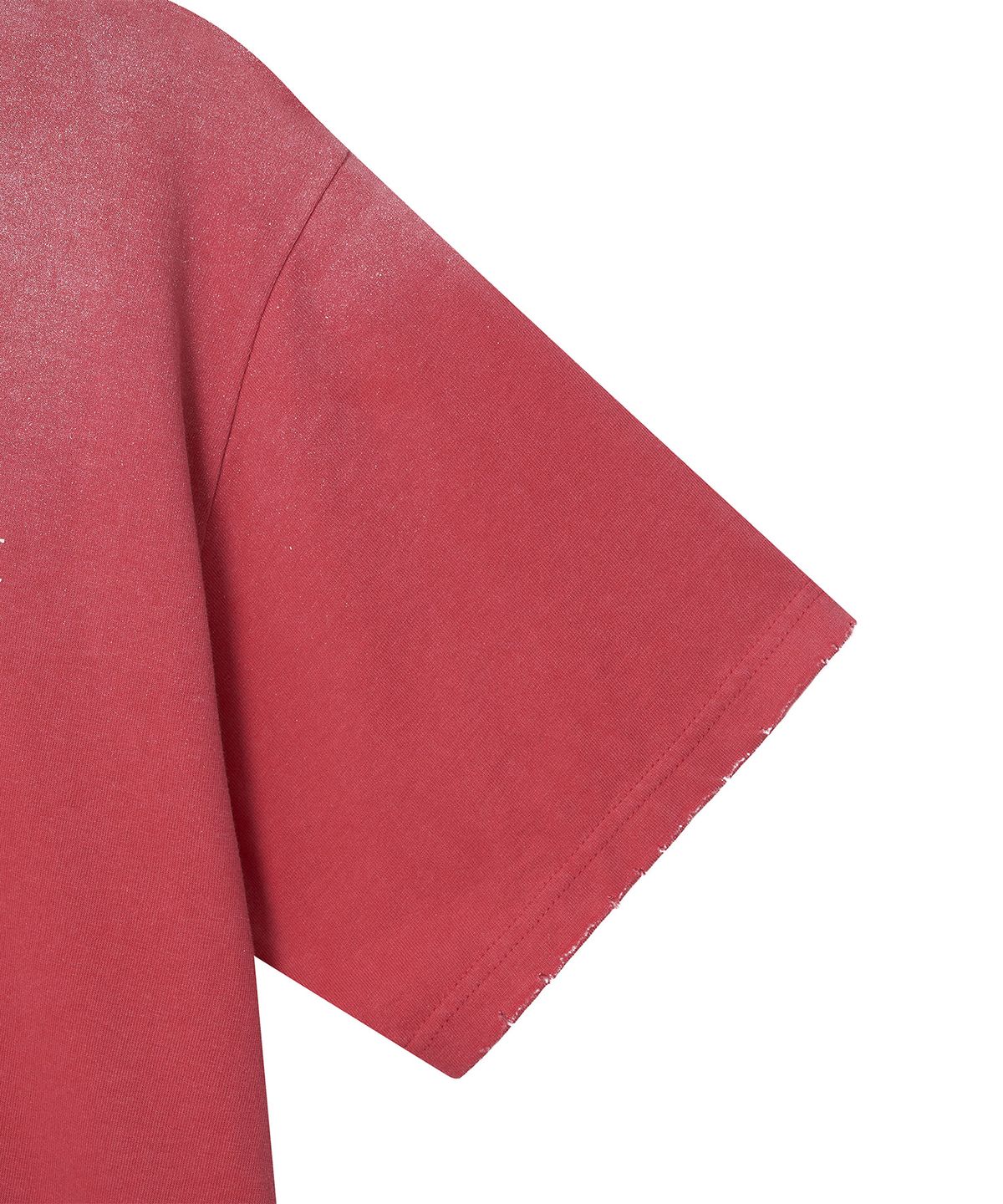 이우트(EEUT) SPRAYED AND DISTRESSED T-SHIRT / RED