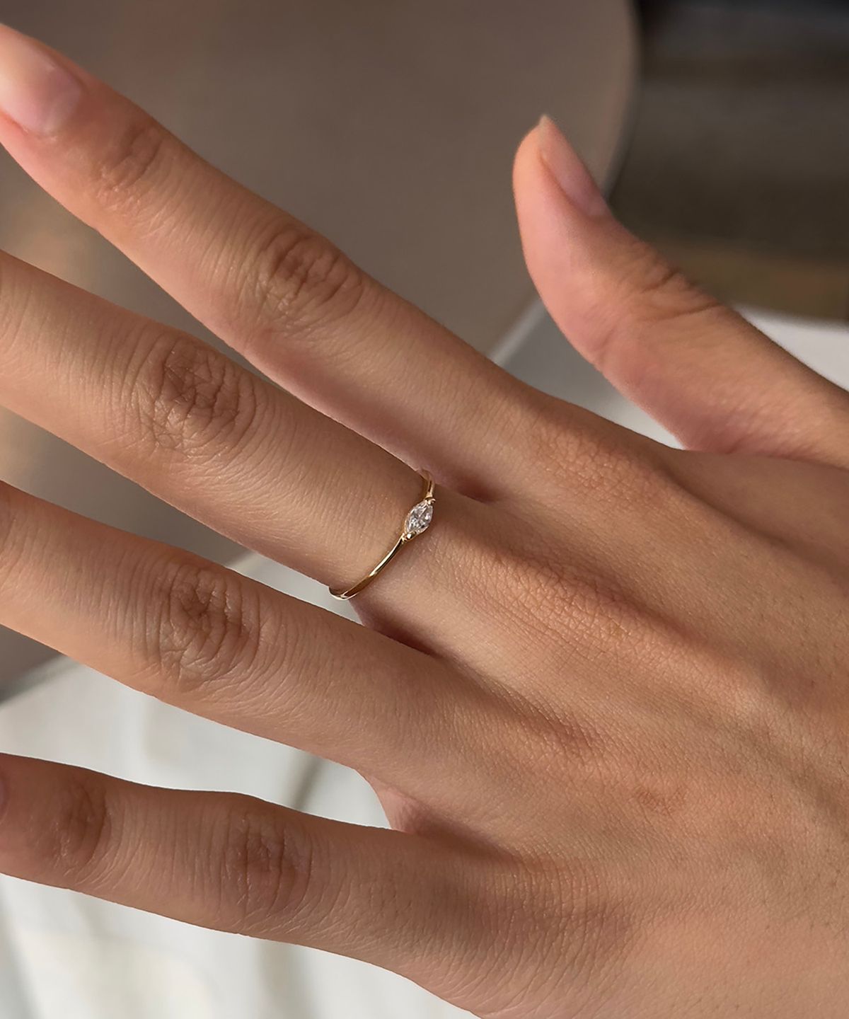 파예(FAYE) 14k Navette ring
