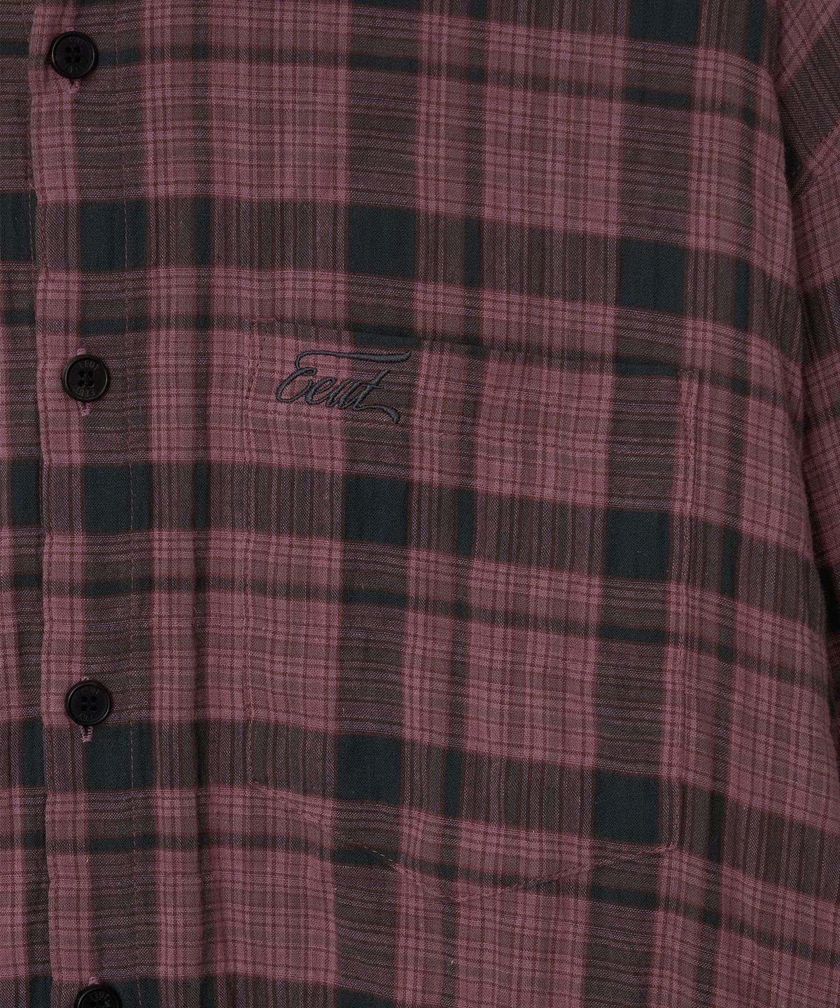 이우트(EEUT) EEUT DUSK CHECK SHIRT / DARK PINK