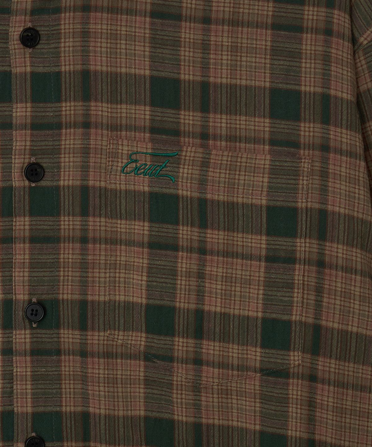 이우트(EEUT) EEUT DUSK CHECK SHIRT / DARK GREEN