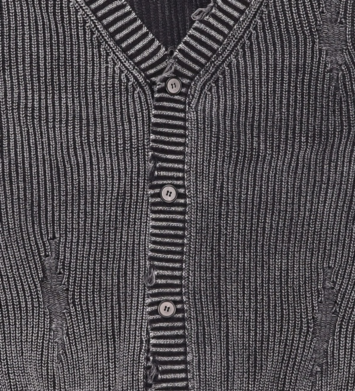 메종미네드(MAISON MINED) DAMAGE COLOUR DYE CARDIGAN DARK GREY M
