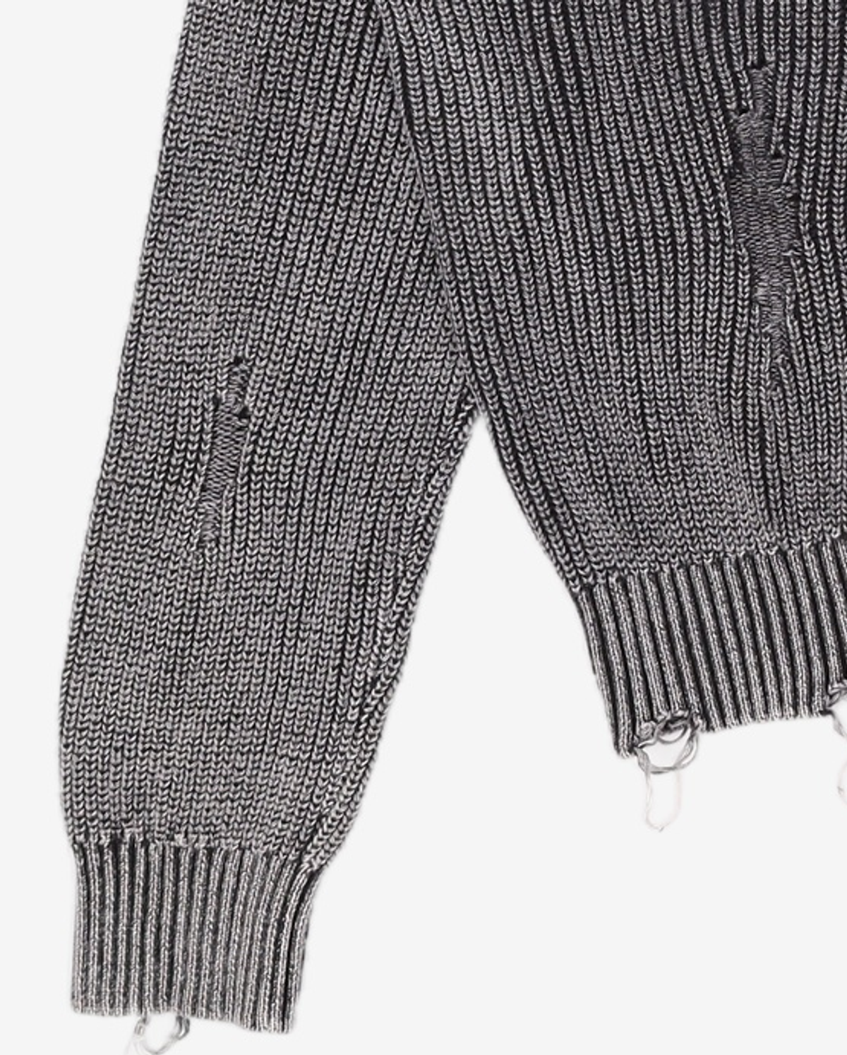 메종미네드(MAISON MINED) DAMAGE COLOUR DYE CARDIGAN DARK GREY M