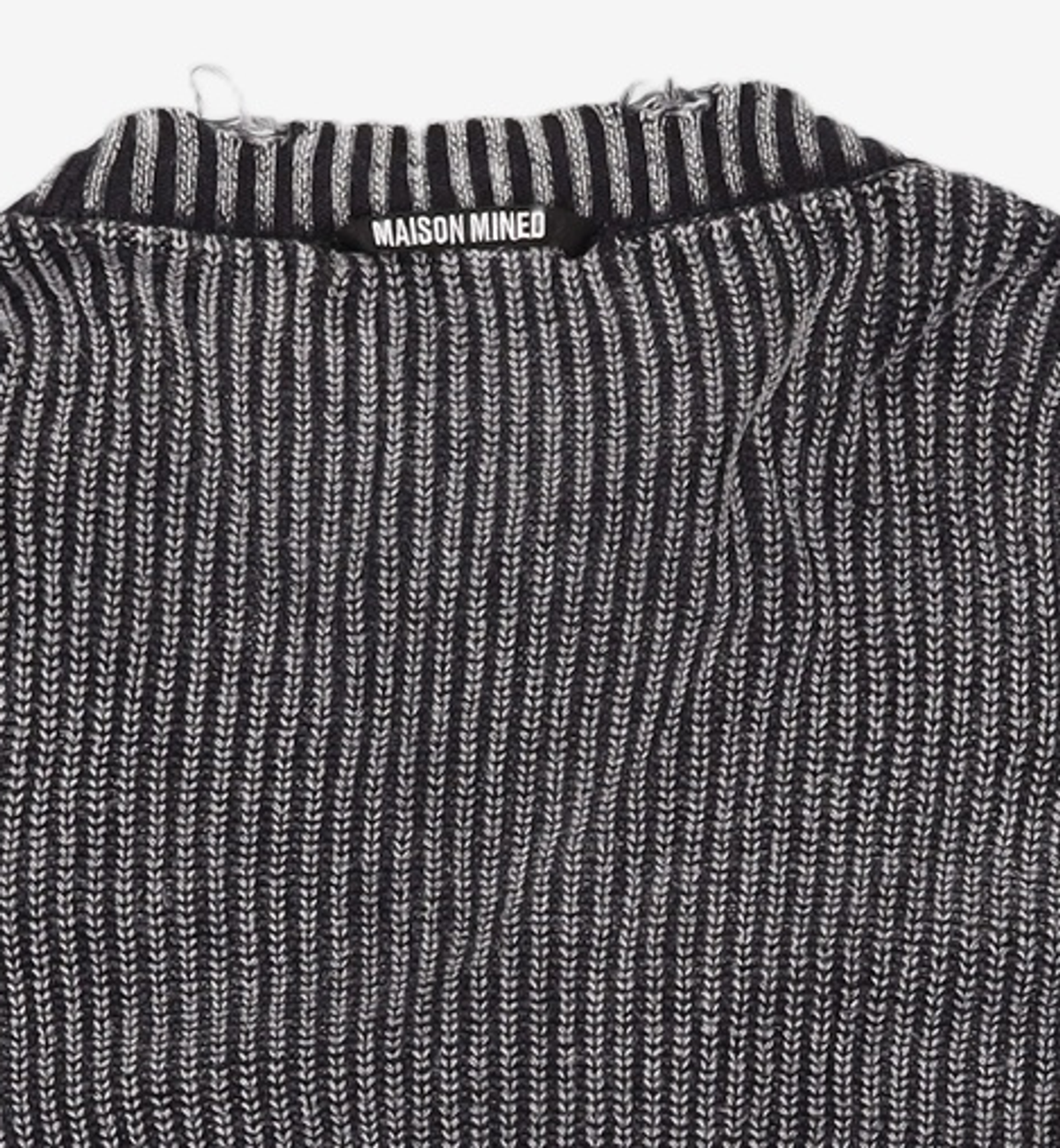 메종미네드(MAISON MINED) DAMAGE COLOUR DYE CARDIGAN DARK GREY M